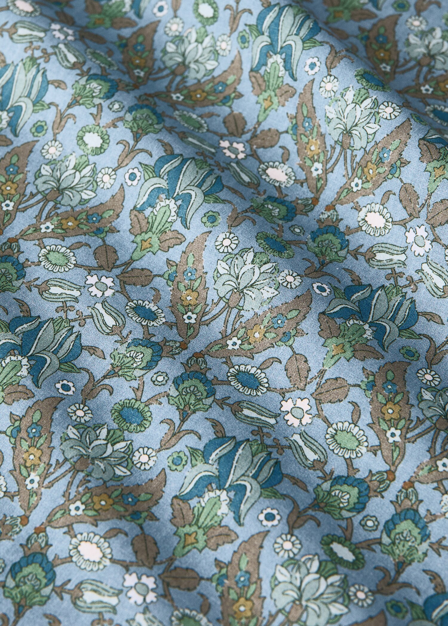 Cot bed duvet cover in small floral printed percale cotton - Details of the article 2