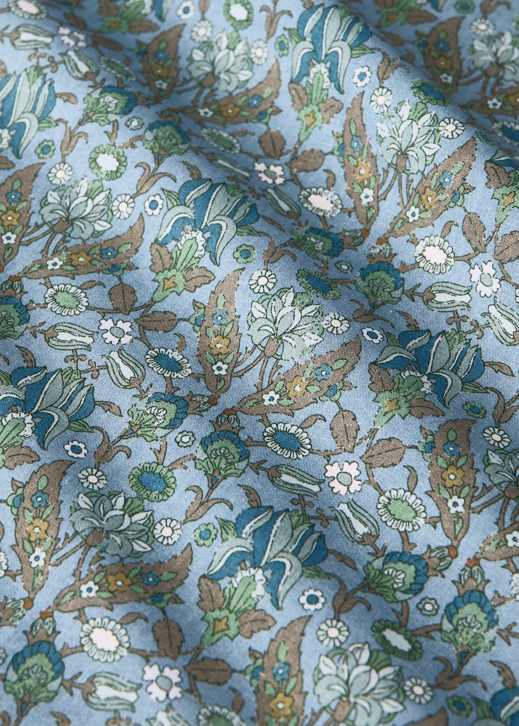 Percale cotton duvet cover with small floral print for crib