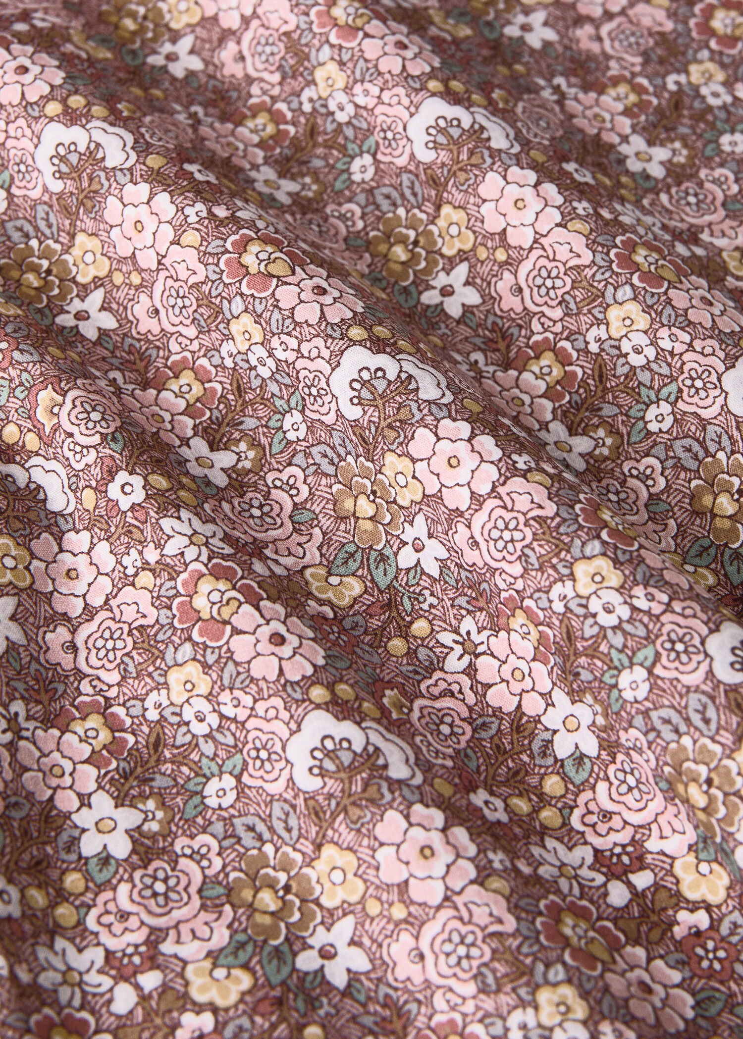 Cot bed duvet cover in small floral printed percale cotton - Details of the article 2
