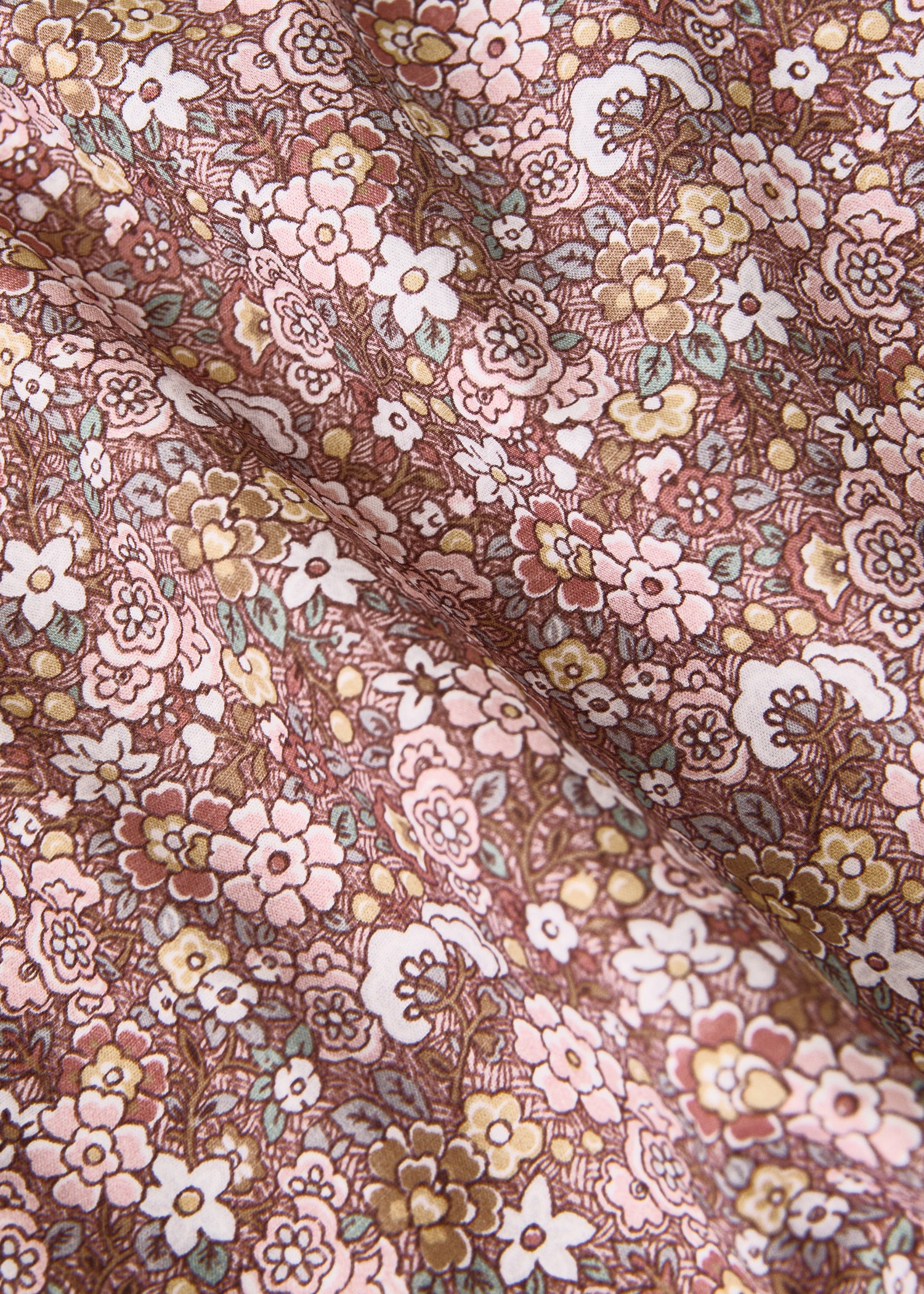 Cot bed fitted sheet in small floral printed percale cotton - Details of the article 2
