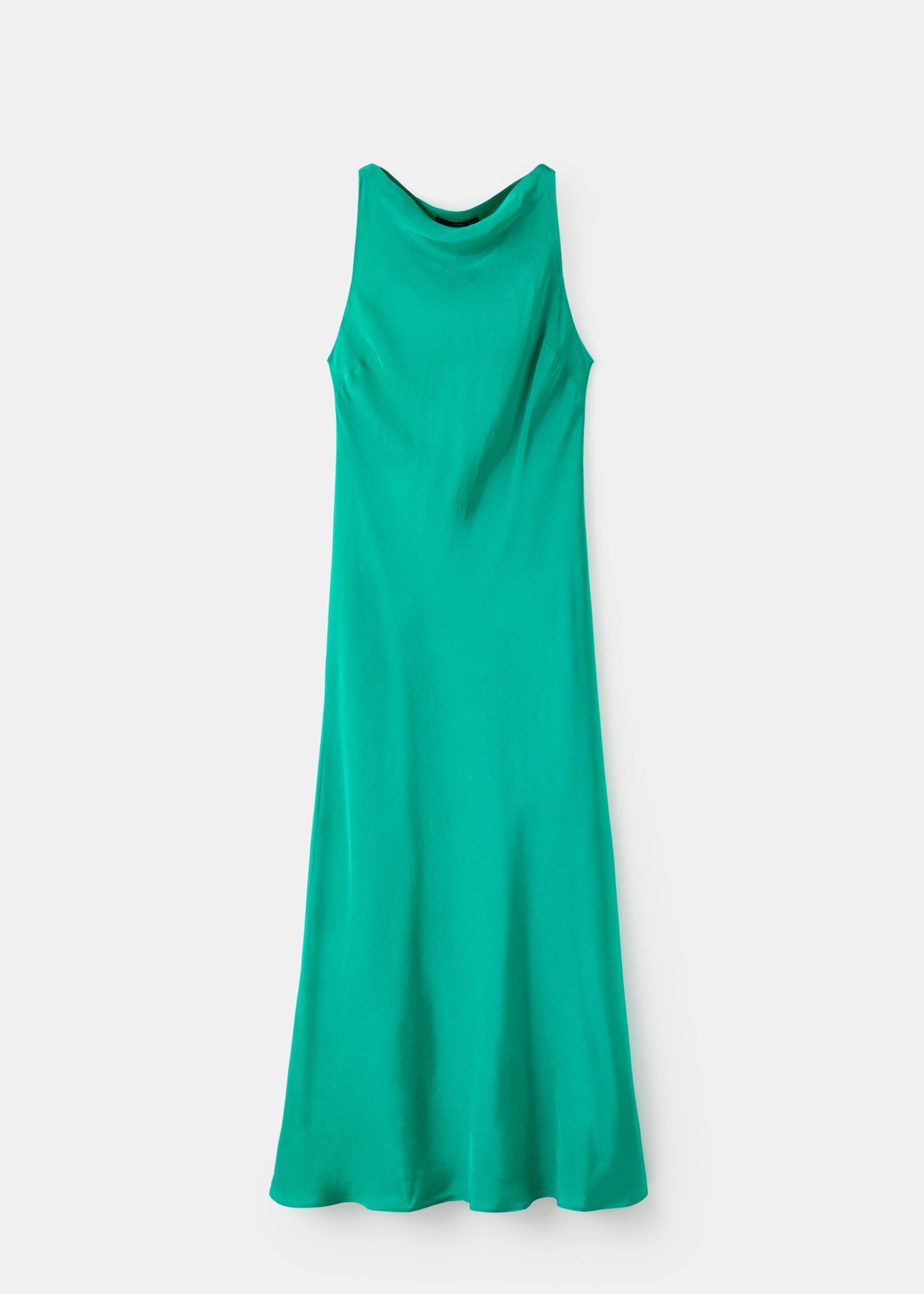 Robe longue satinée - Article sans modèle, Vert. Ref: 17081565-00.