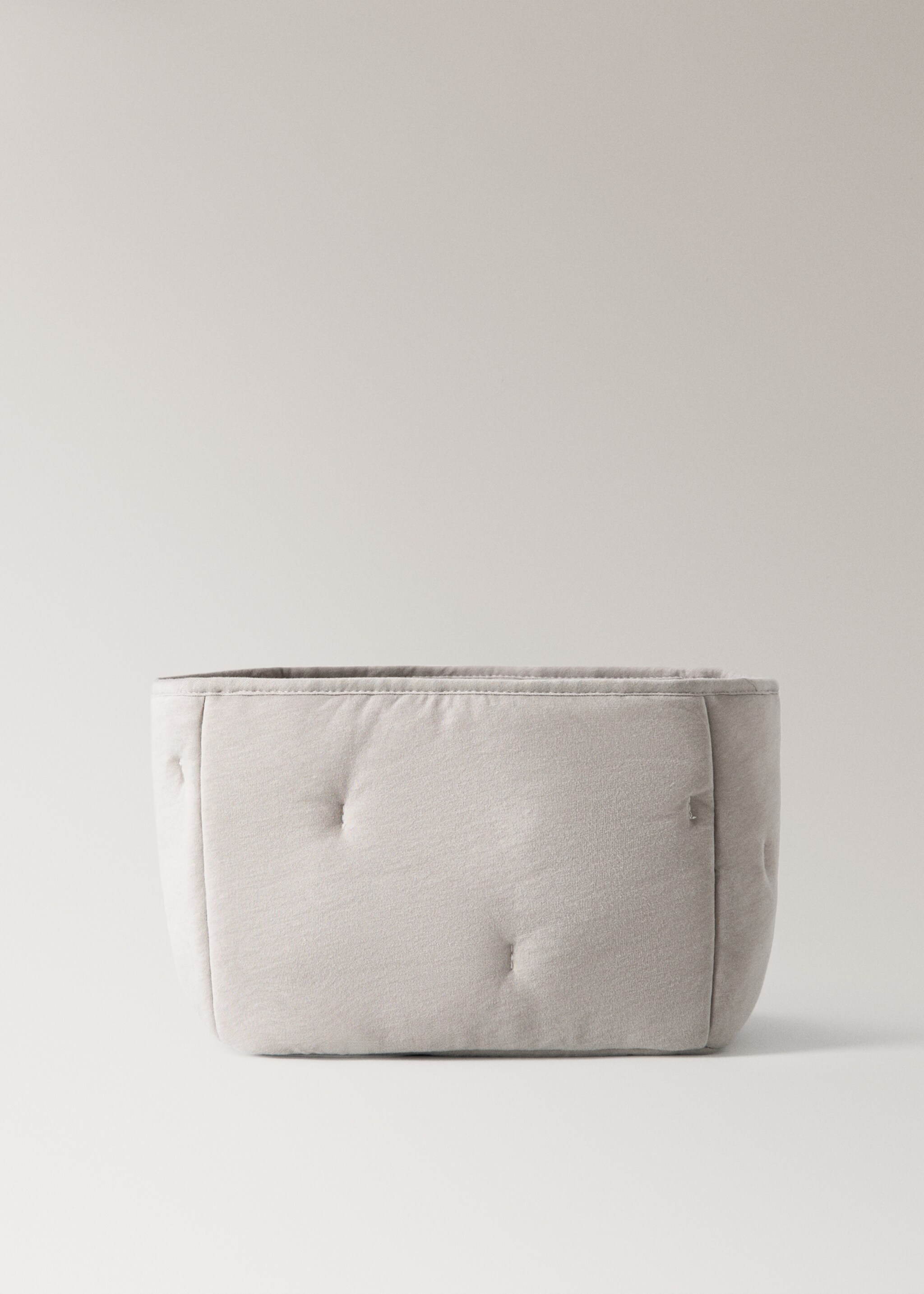 Medium quilted cotton basket - Артикул без модел, Сиво. Ref: 17081569-00.
