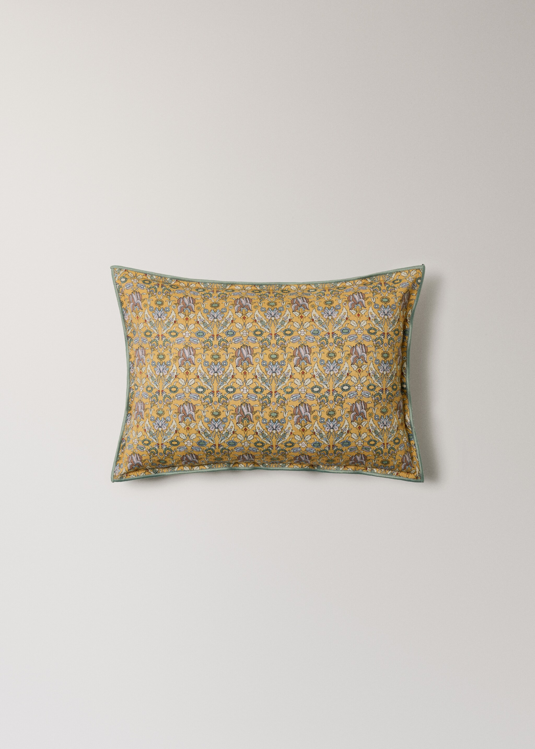 Children's cotton floral-print cushion cover 30x40 cm - Article without model, Yellow. Ref: 17081578-00.