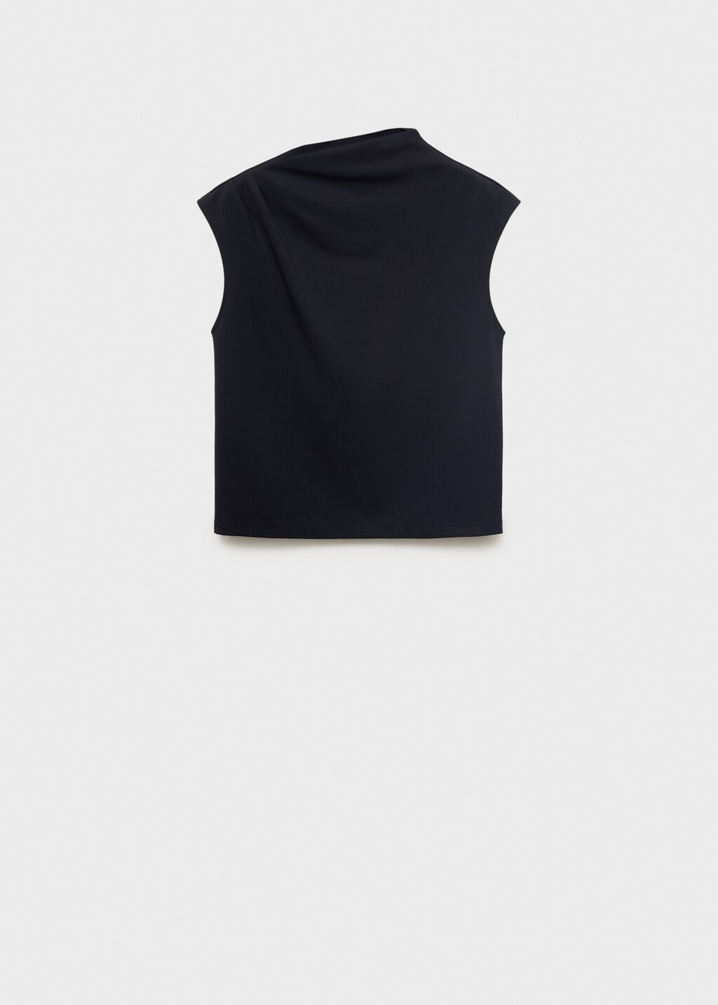 T-shirt with gathered asymmetrical neck - image 5