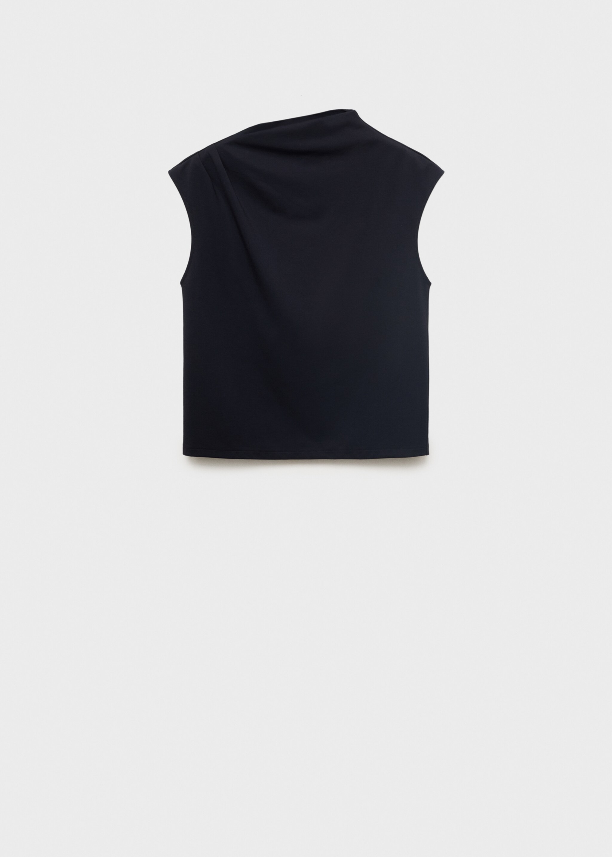 T-shirt with gathered asymmetrical neck - Article without model