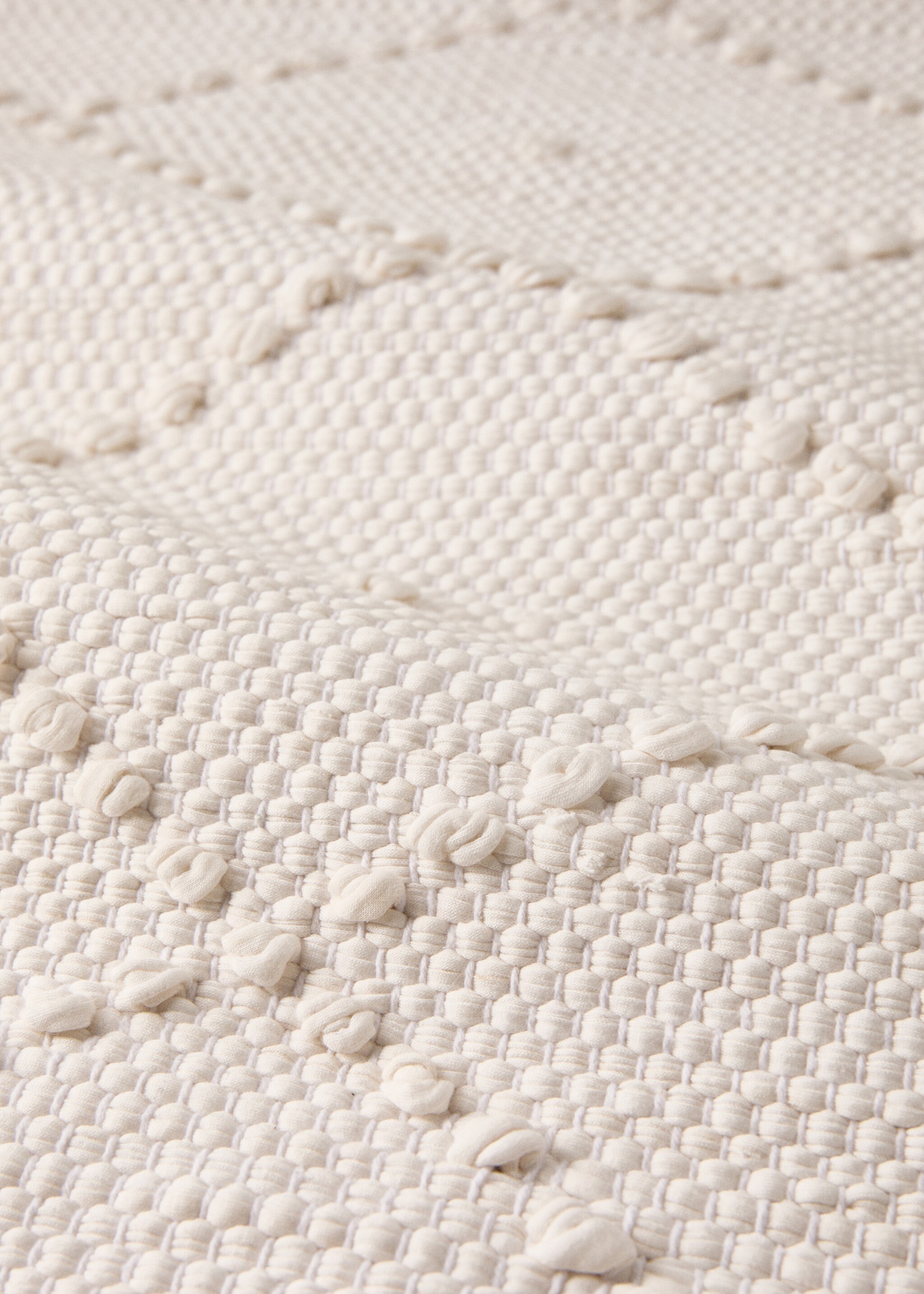 Alfombra infantil algodón rombos pompón - Detall de l'article 2, Blanc trencat. Ref: 17081588-00.