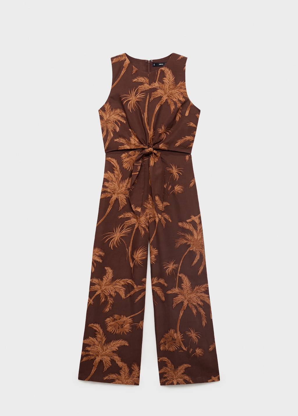 Lyocell jumpsuit with cut-out and knot detail