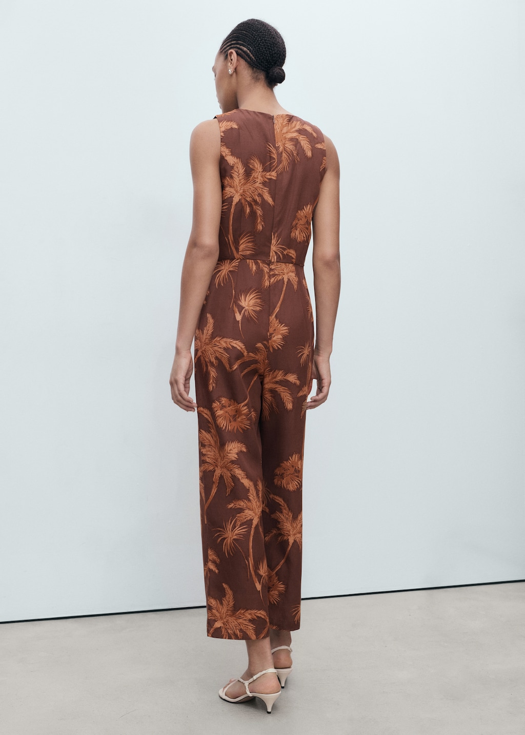 Lyocell jumpsuit with cut-out and knot detail