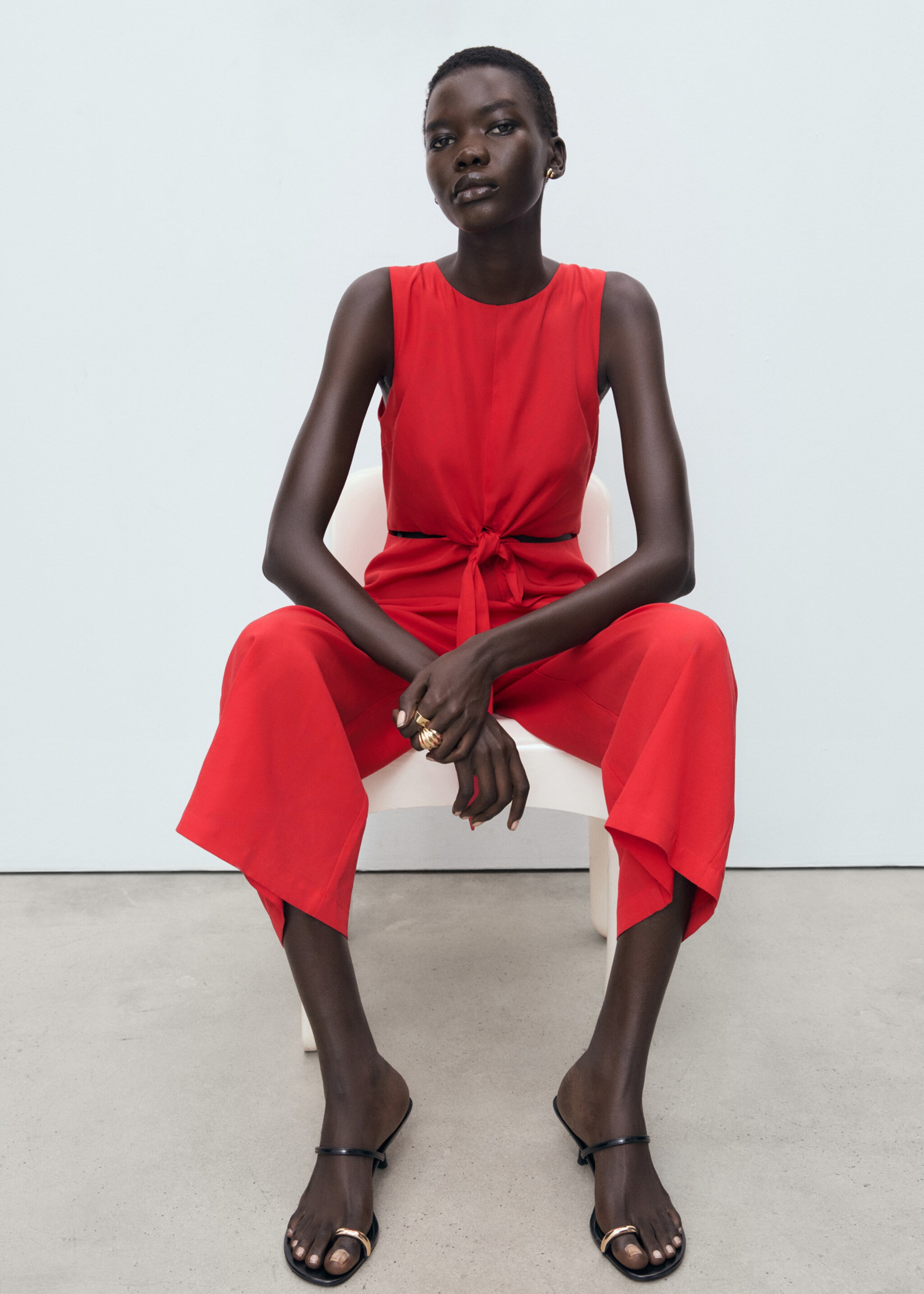 Lyocell jumpsuit cut out knot detail - Detail van het artikel 2