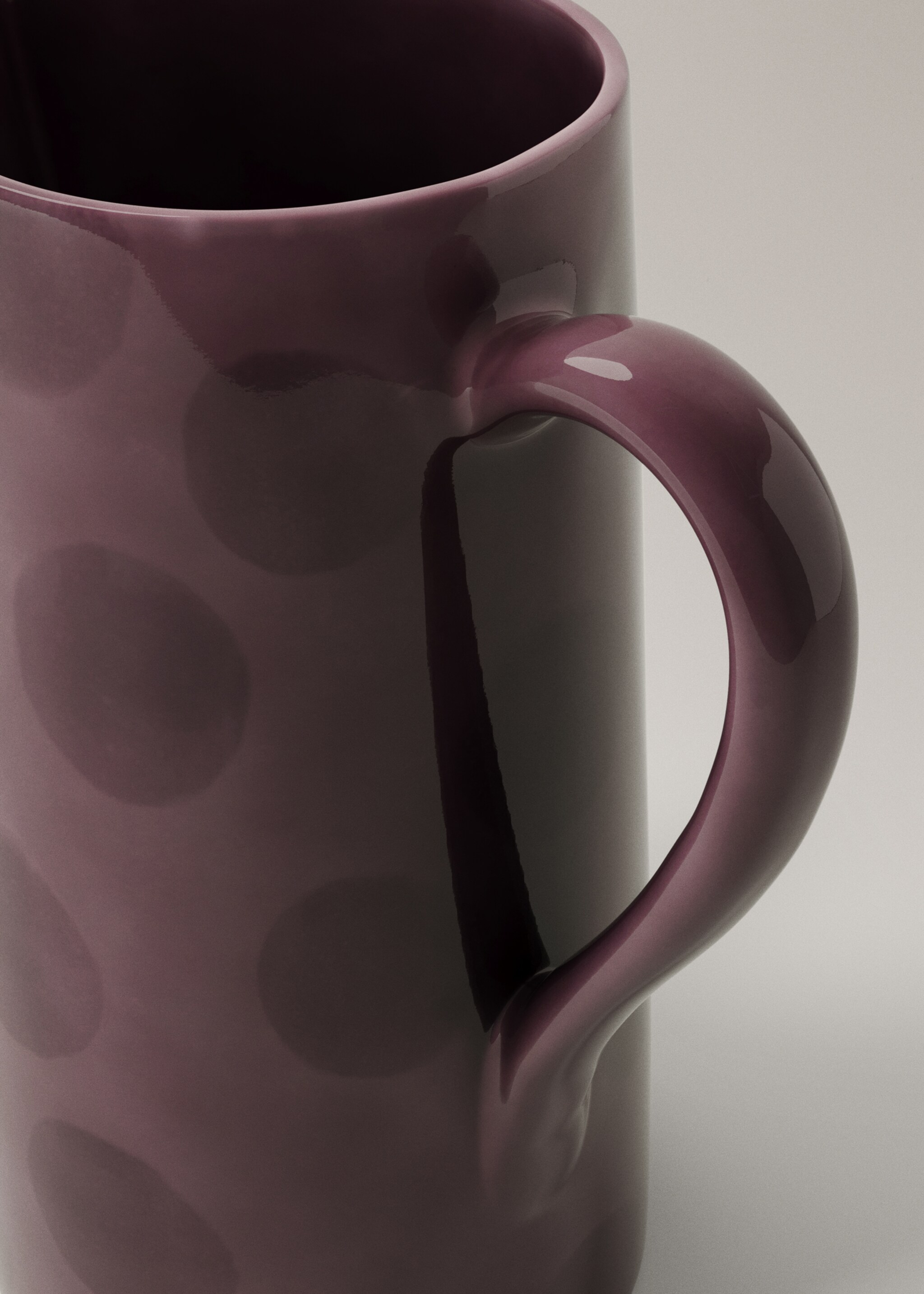 Hand painted stoneware jar - Details of the article 1, Dark Red. Ref: 17082032-00.