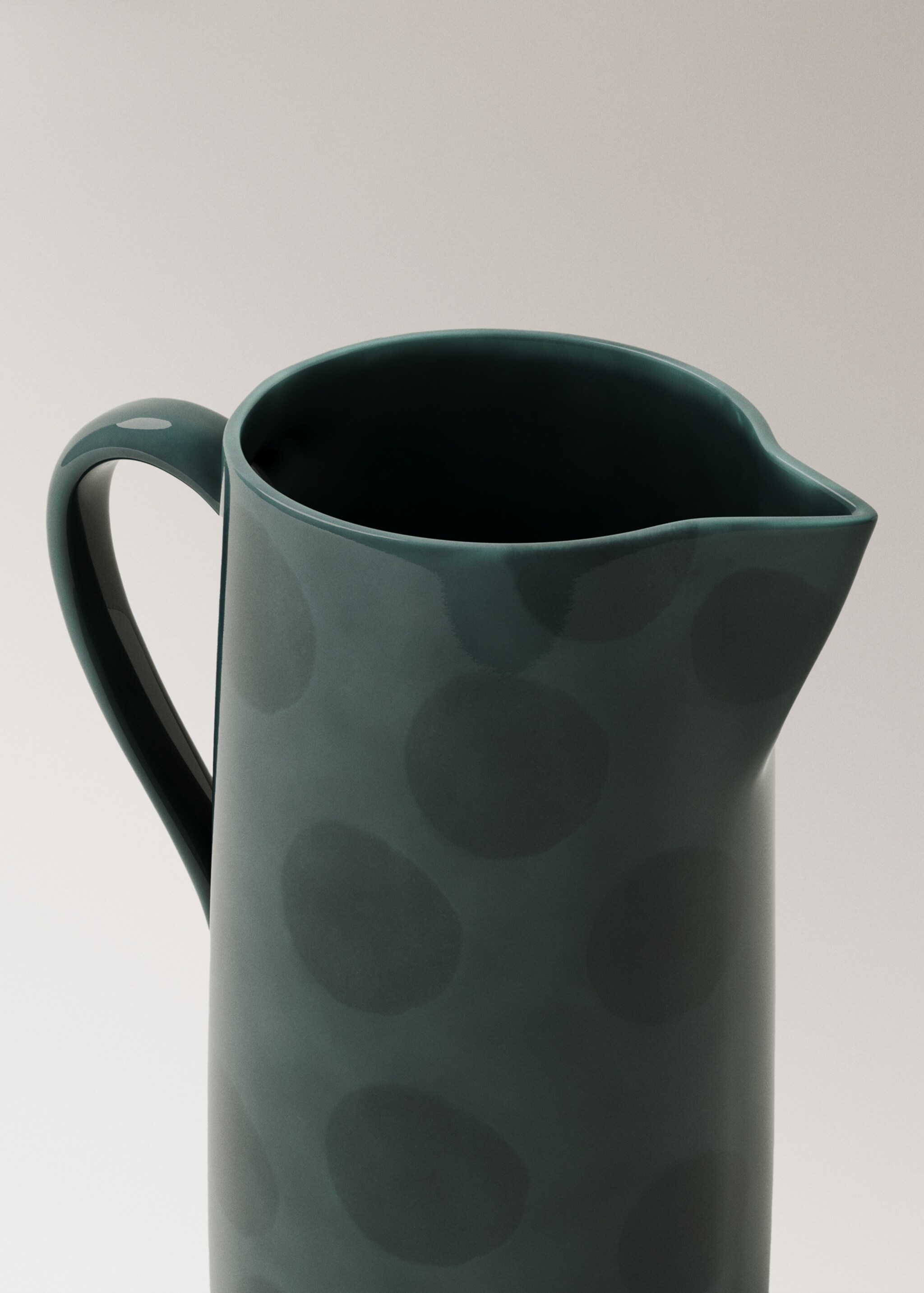 Hand painted stoneware jar - Details of the article 2, Charcoal. Ref: 17082032-00.
