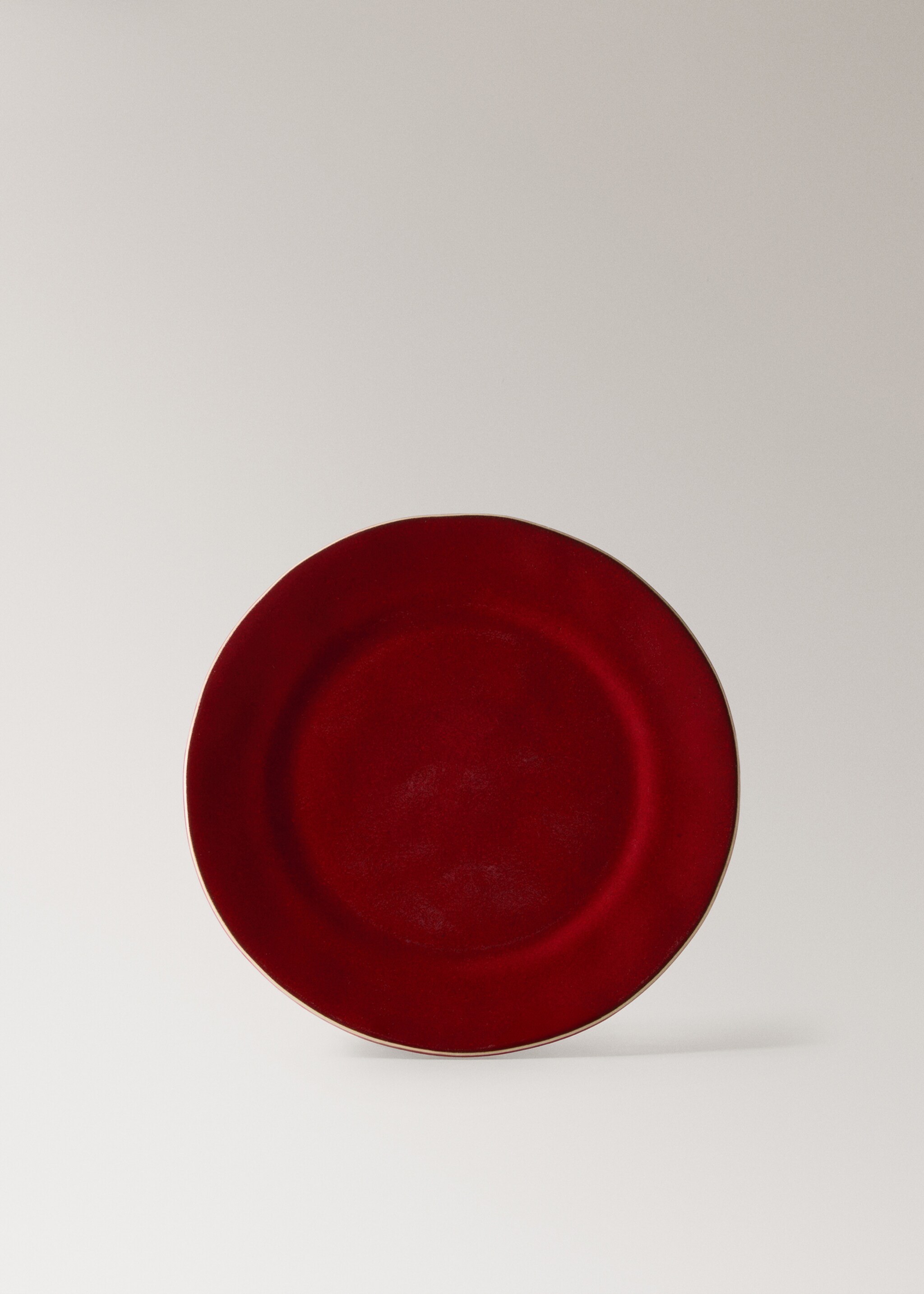 Organic-style dinner plate - Article without model, Red. Ref: 17082033-00.