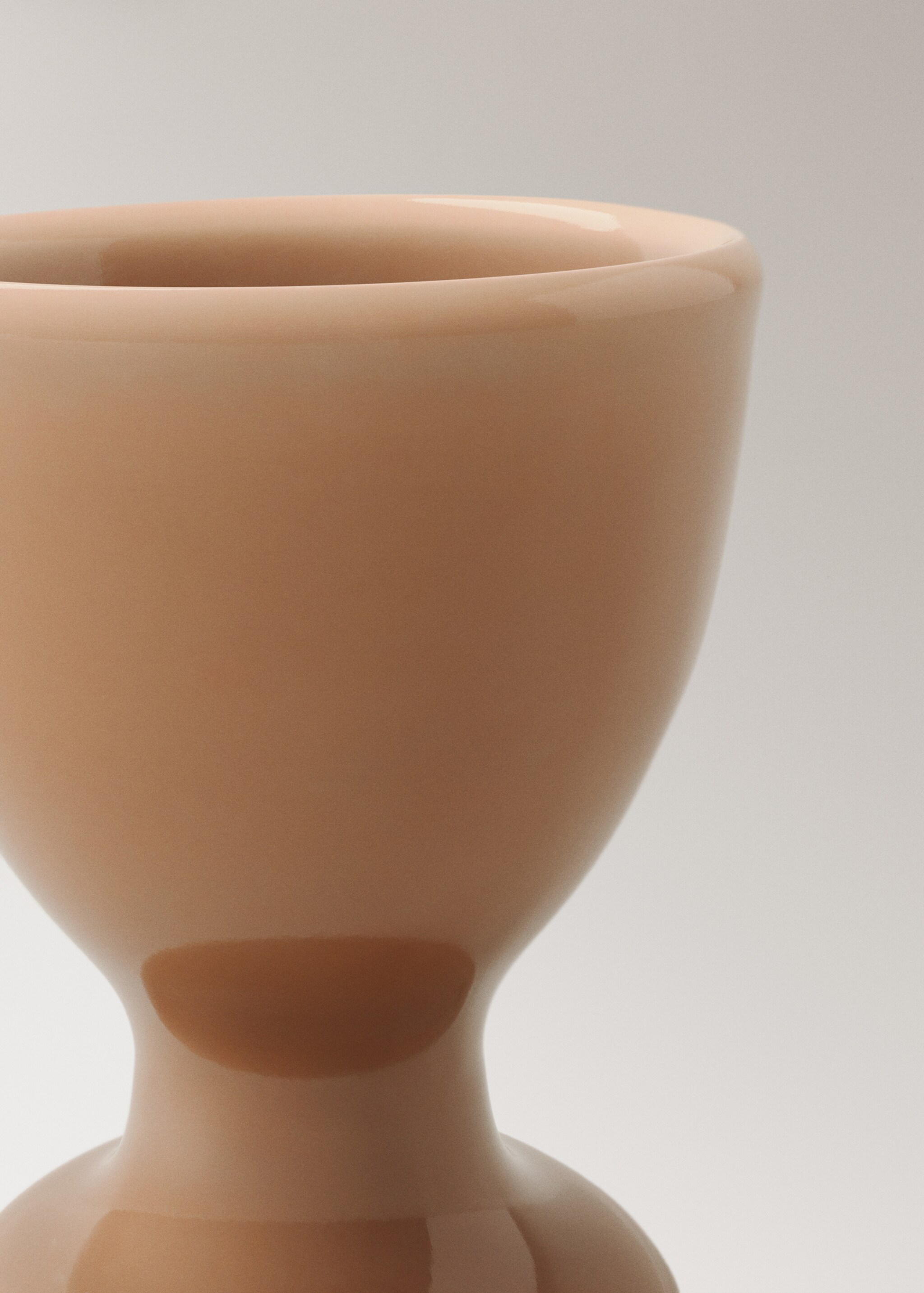 Stoneware egg cup - Details of the article 4, Brown. Ref: 17082034-00.