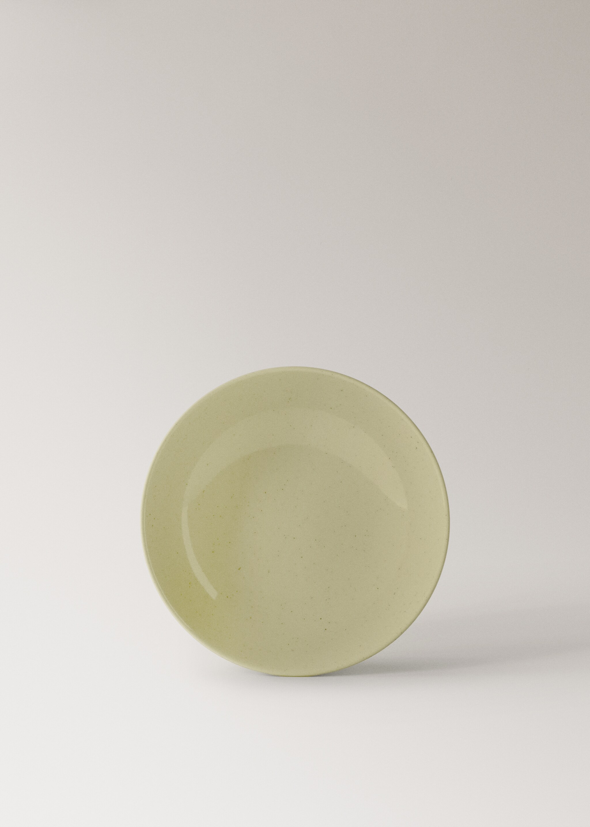 Deep stoneware plate with spots - Article without model, Green. Ref: 17082035-00.