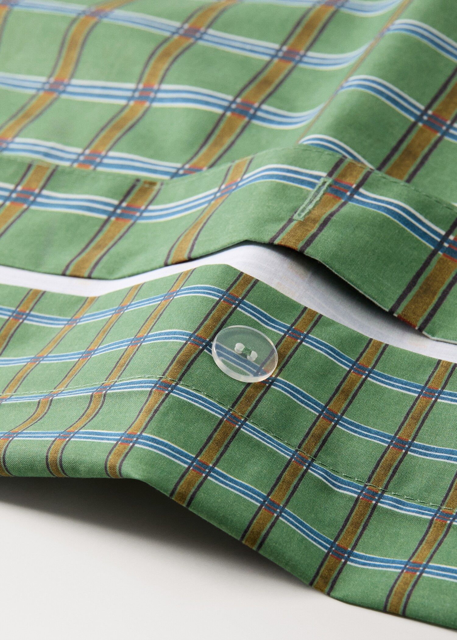 Children's percale cotton reversible duvet cover with check print for 90 cm bed - Details of the article 1