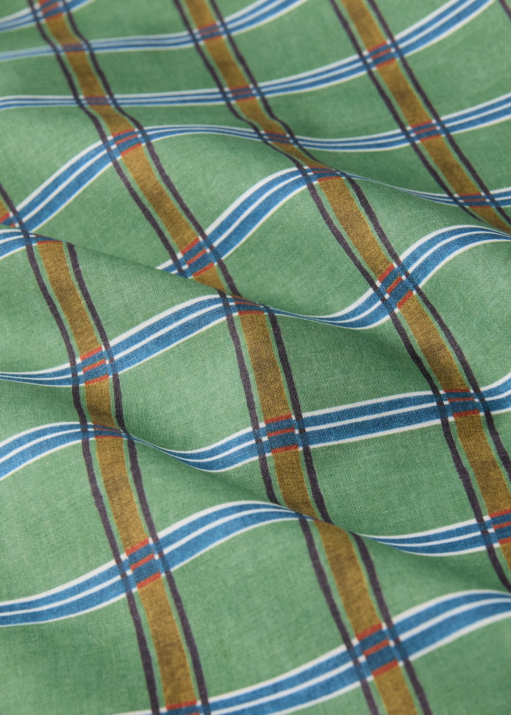 Children's percale cotton reversible duvet cover with checked print for 90 cm bed