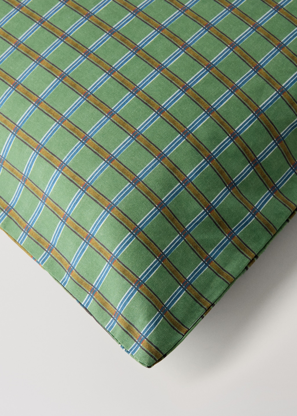 Children's percale cotton reversible duvet cover with checked print for 90 cm bed