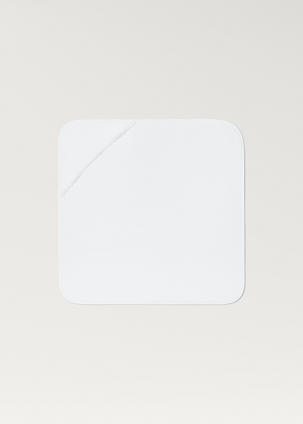 Floral-embroidered children’s bath towel with hood