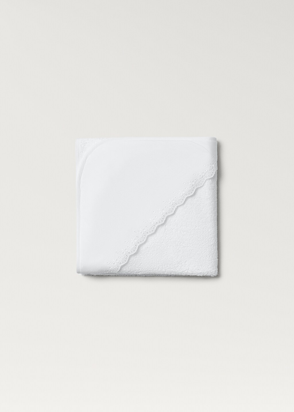 Children's bath cape with hood and floral embroidery