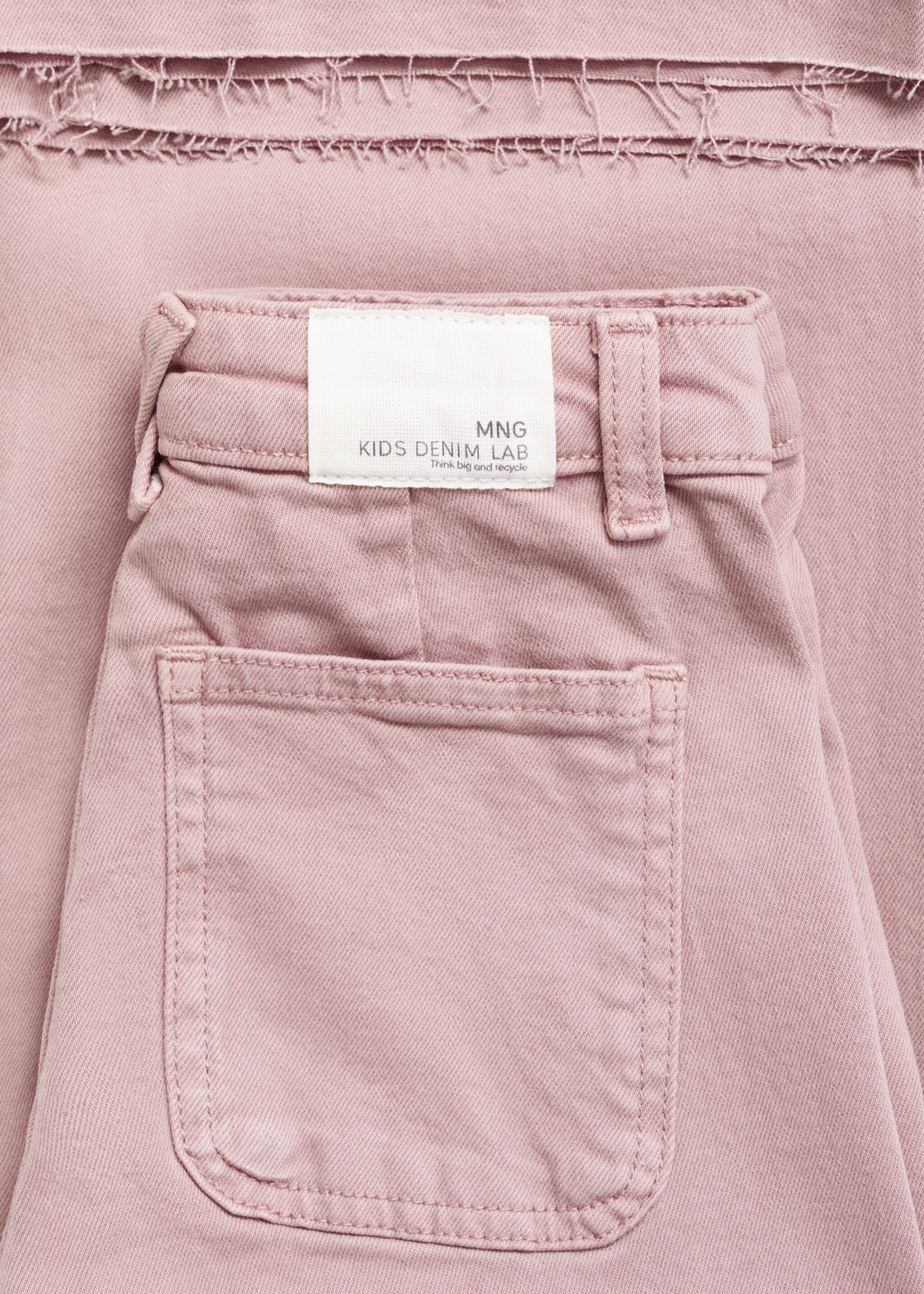 Jeans wideleg bajo deshilachado - Detalle del artículo 0, Rosa. Ref: 17082534-00.
