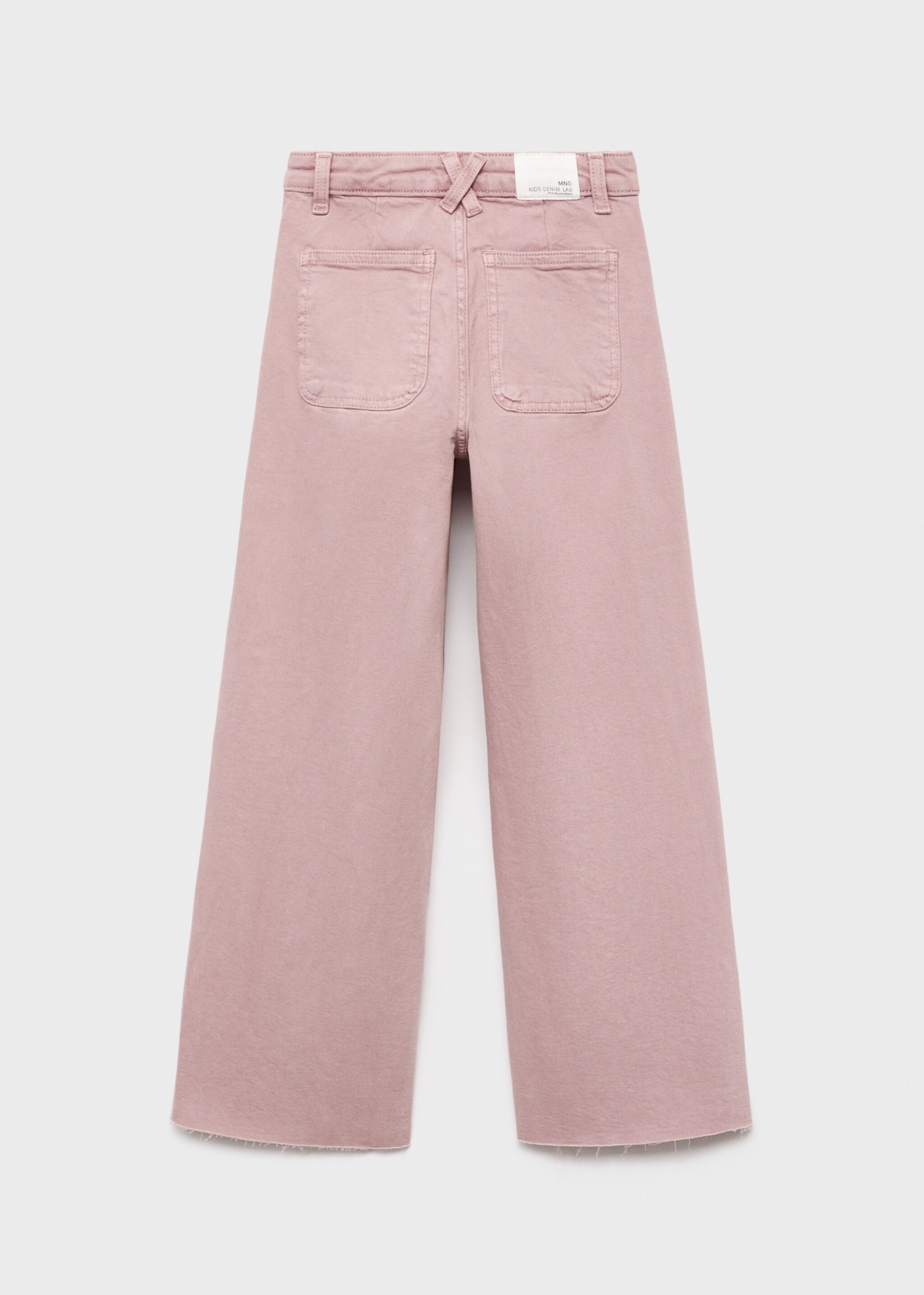 Jeans wideleg bajo deshilachado - Reverso del artículo, Rosa. Ref: 17082534-00.