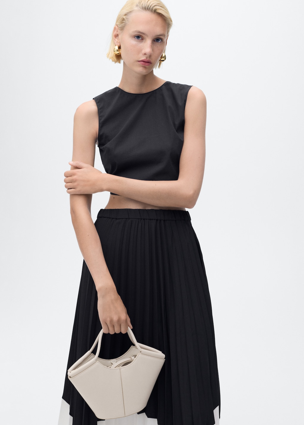 Mango Pleated asymmetric skirt
