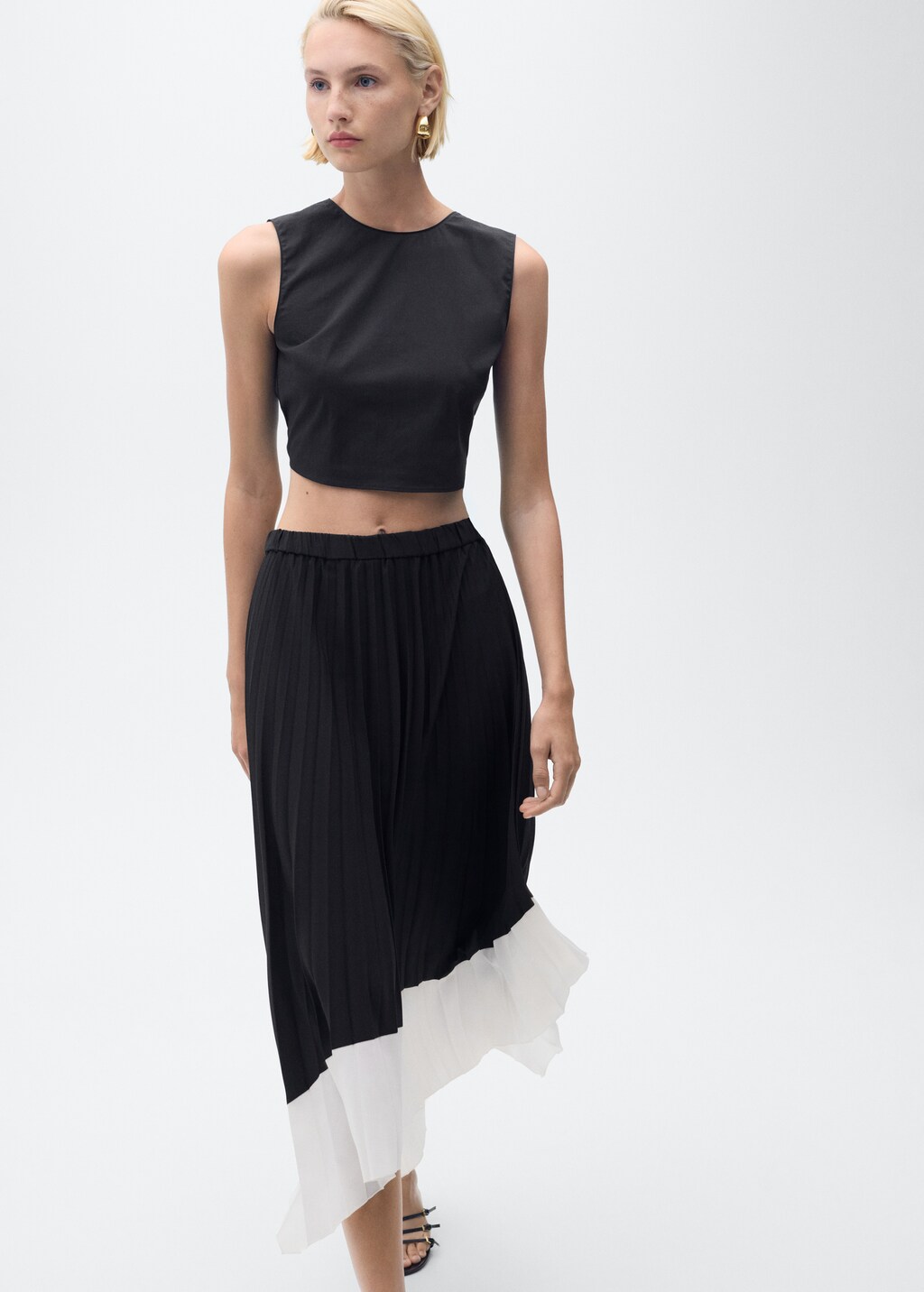 Mango Pleated asymmetric skirt