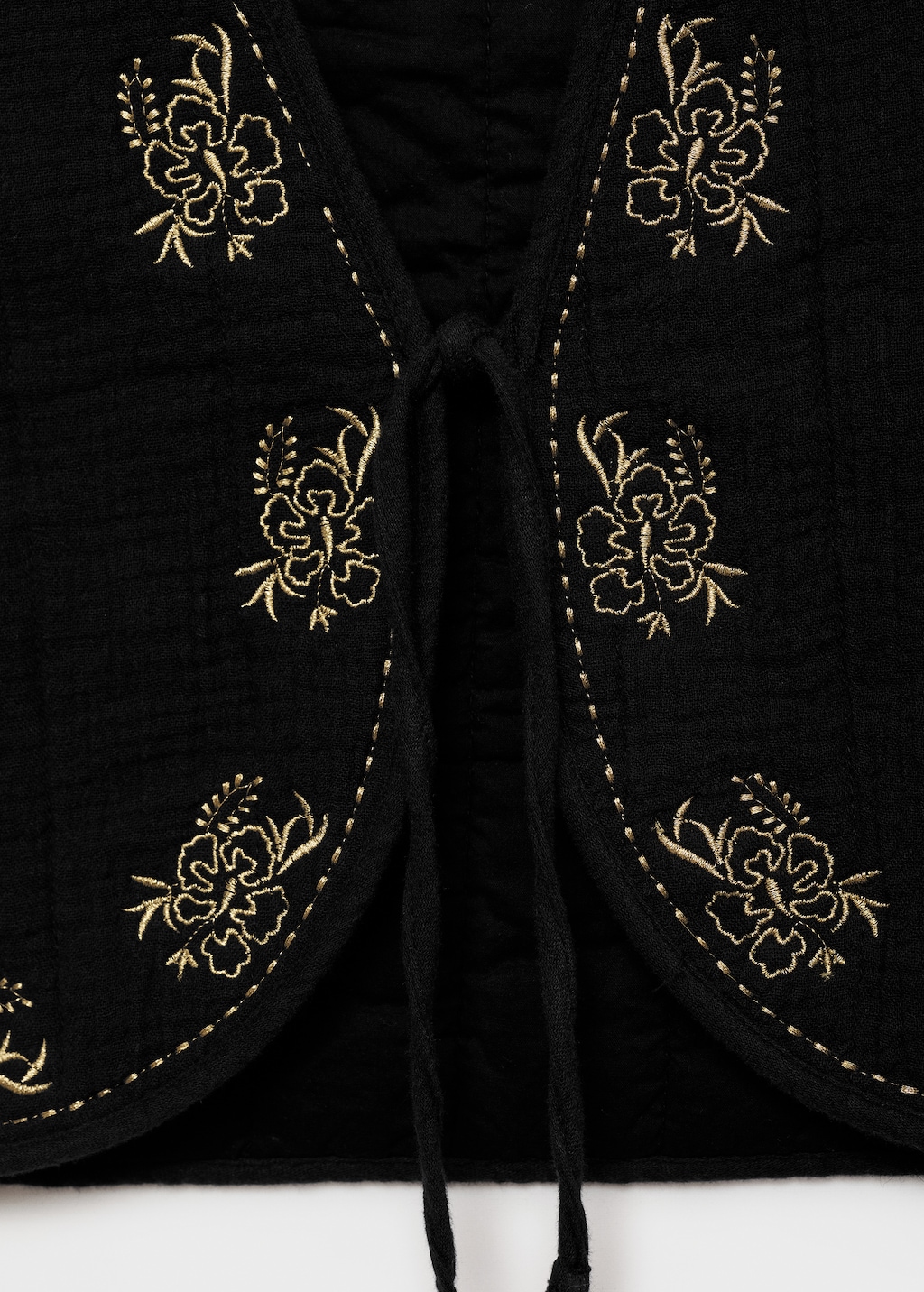 Floral-embroidered vest