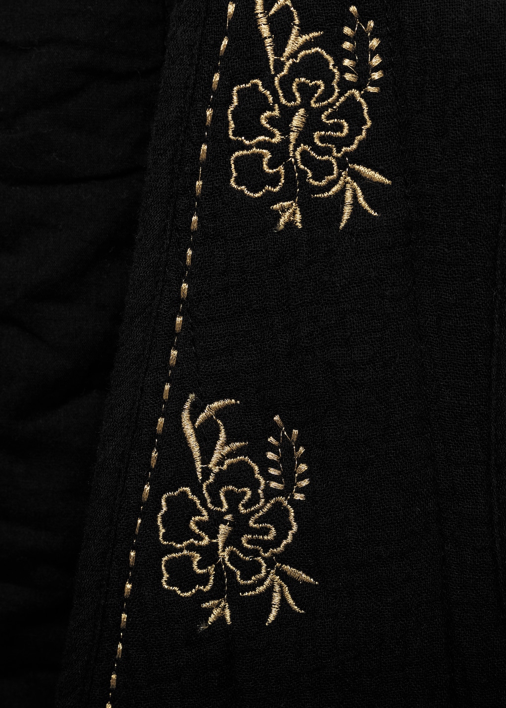 Floral-embroidered vest