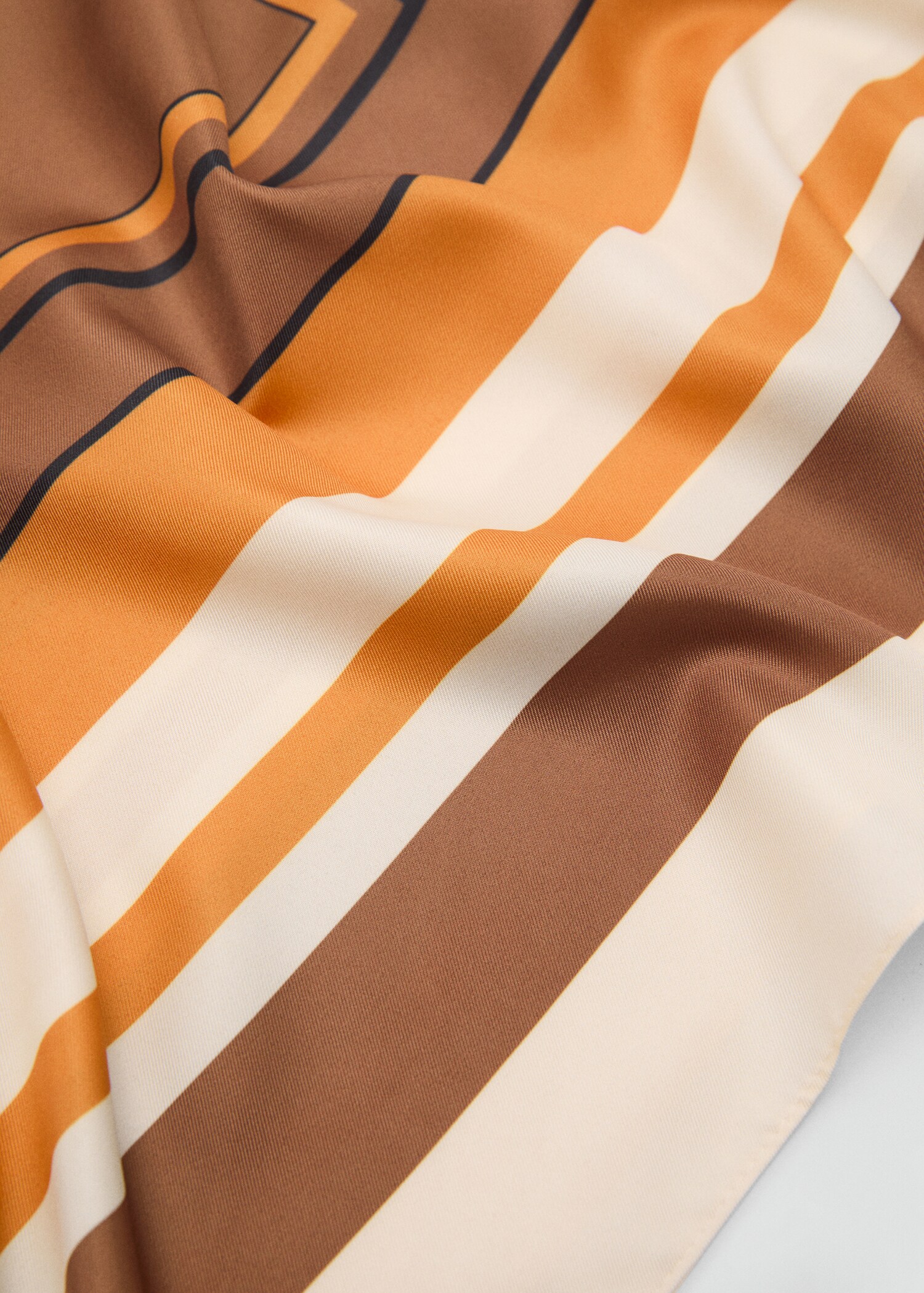 Striped satin scarf - Medium plane