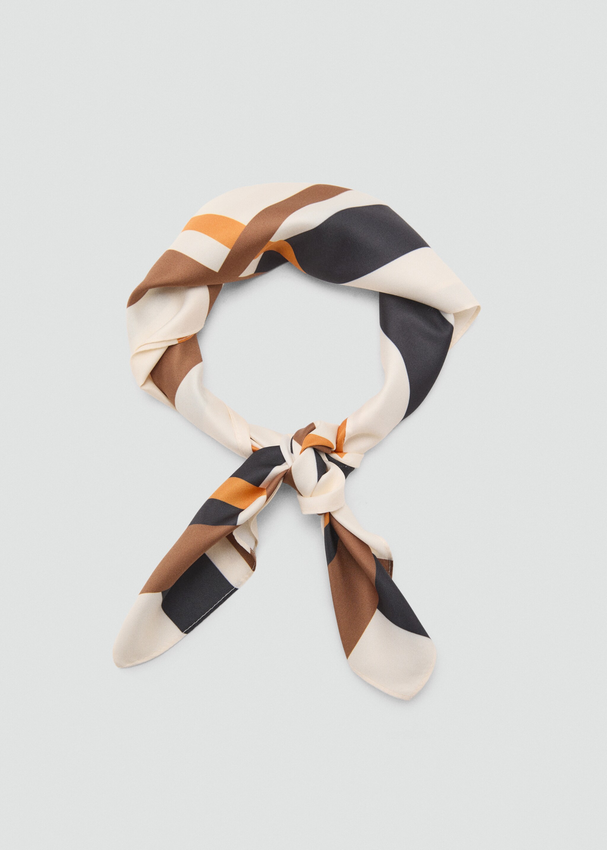 Striped satin scarf - Details of the article 1