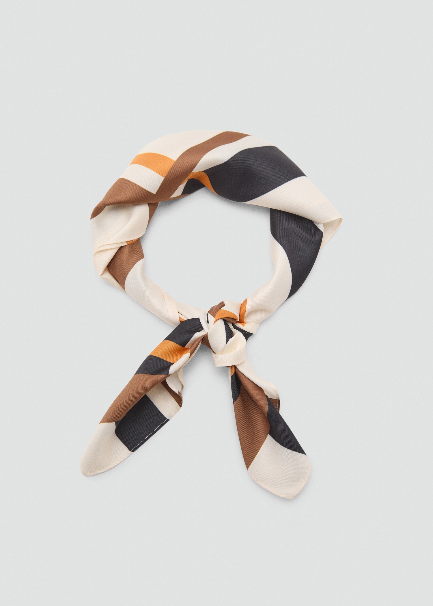 Striped satin scarf - Details of the article 1