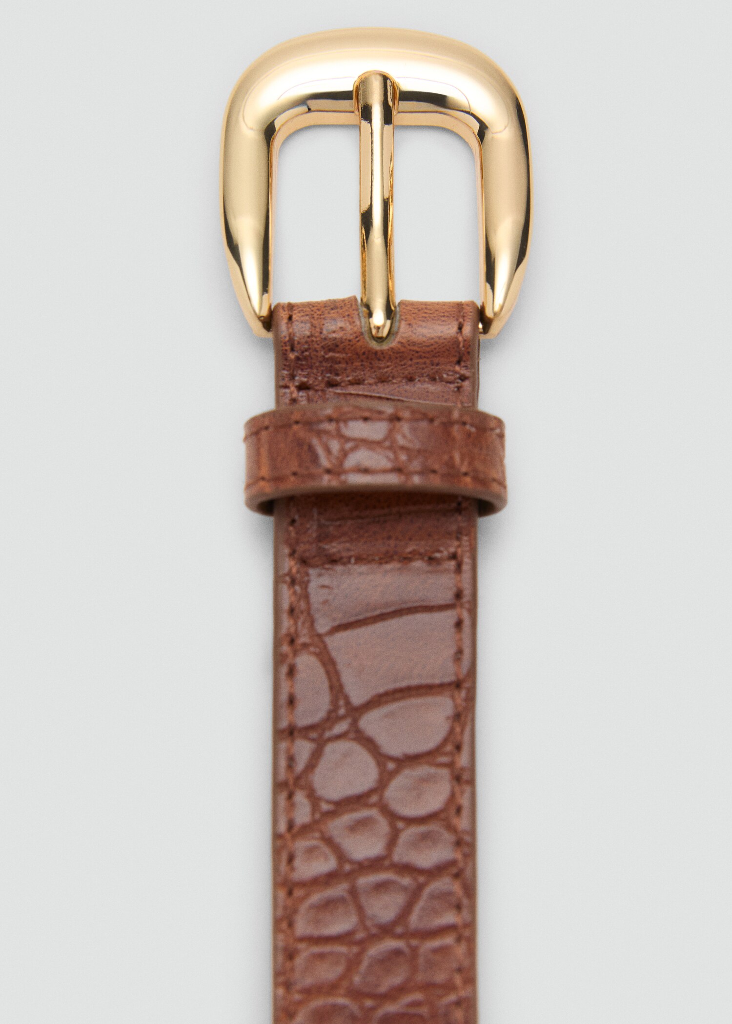 Croco leather-effect belt - Medium plane