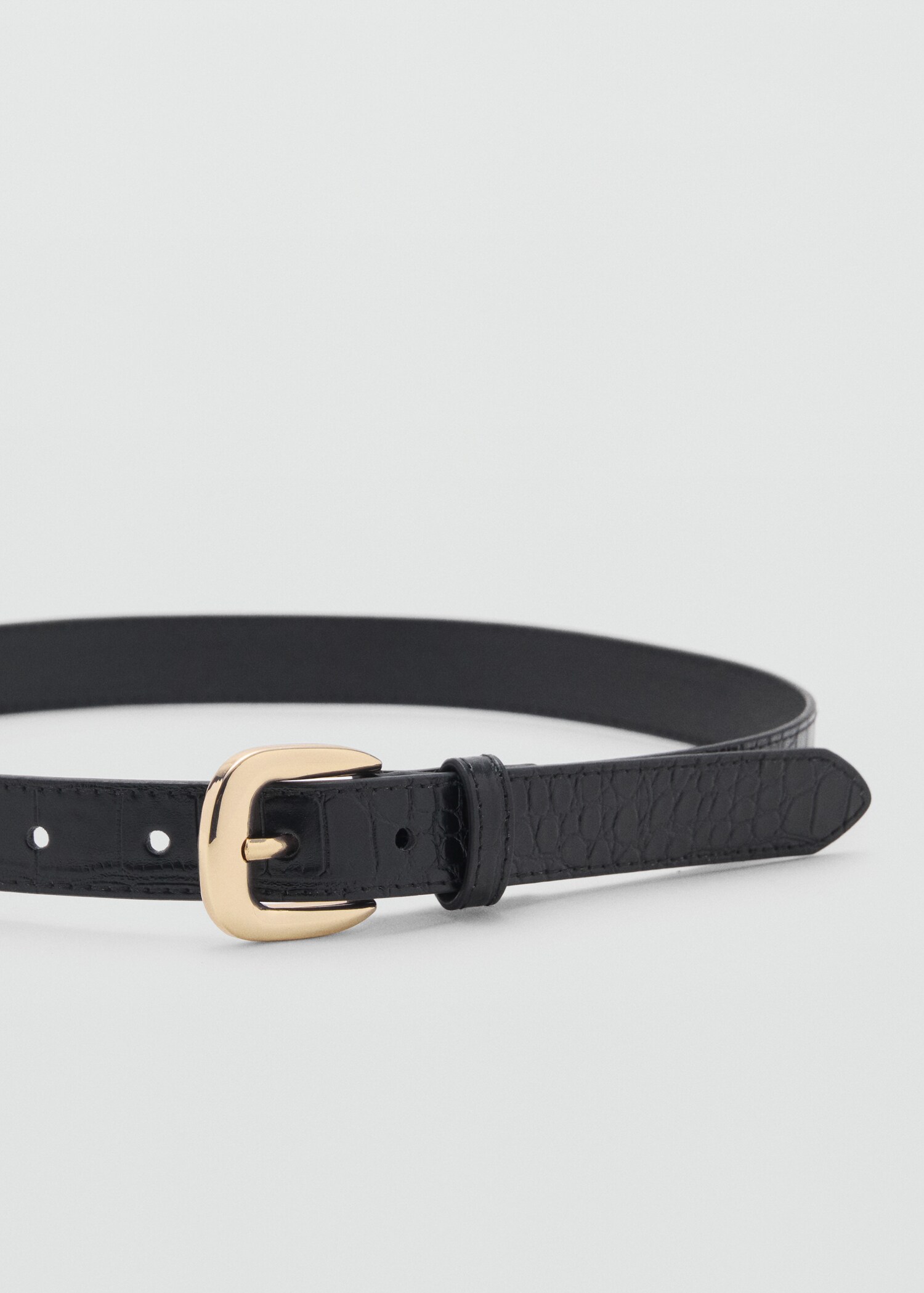 Croco leather-effect belt - Medium plane