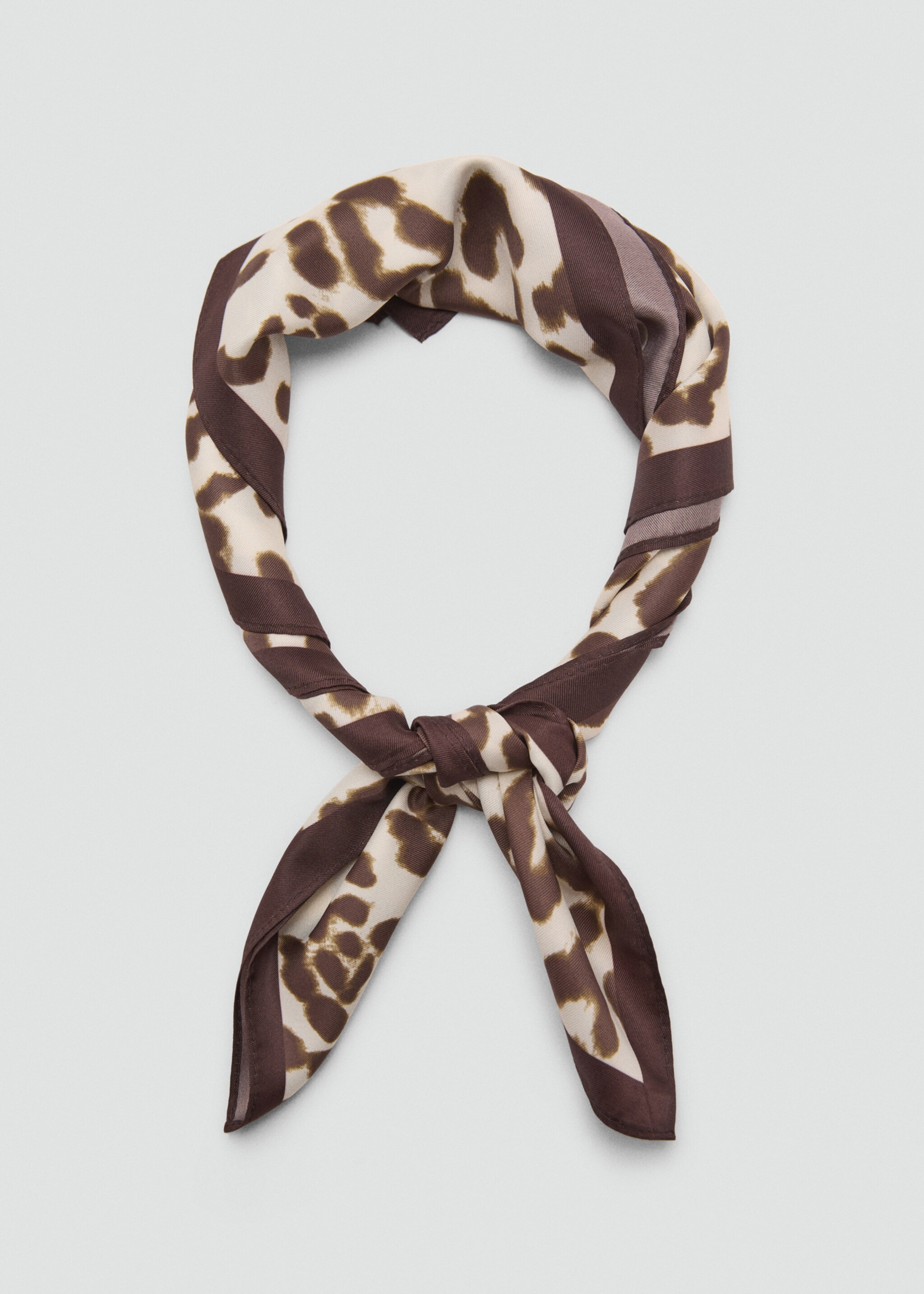 Animal-print satin scarf - Details of the article 1