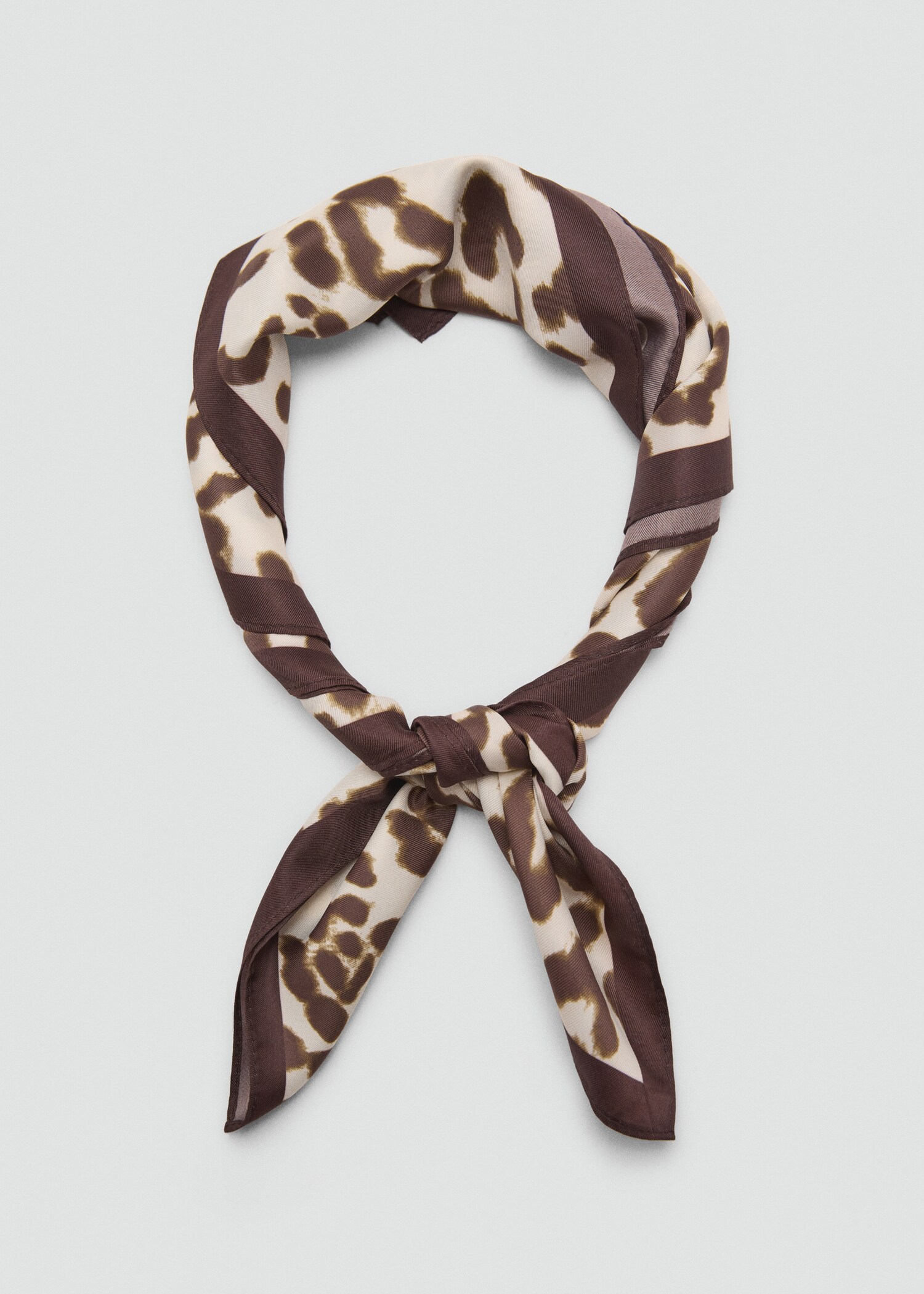 Animal-print satin scarf - Details of the article 1
