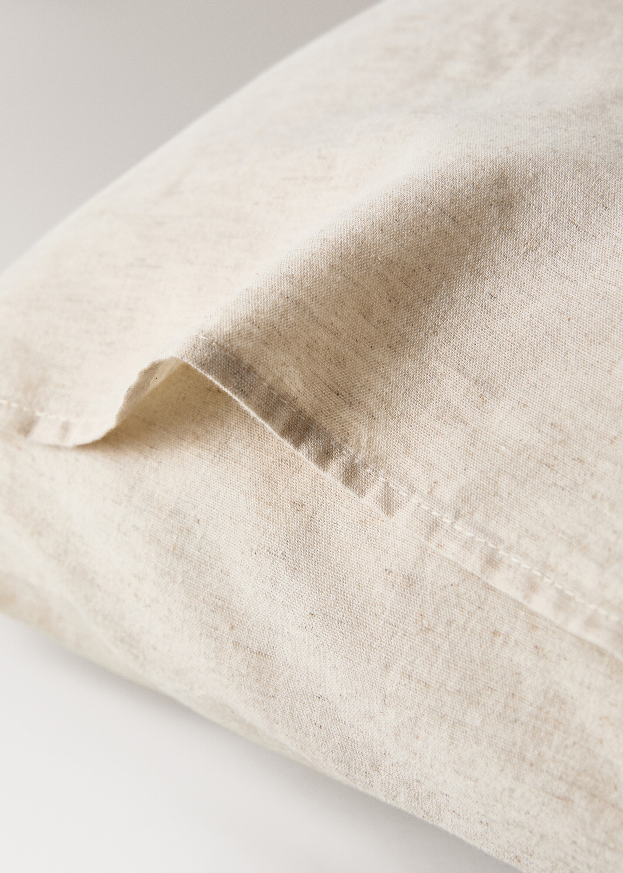 Children's cotton-linen cushion cover with embroidered hedgehogs - Details of the article 3, Beige. Ref: 17082548-00.