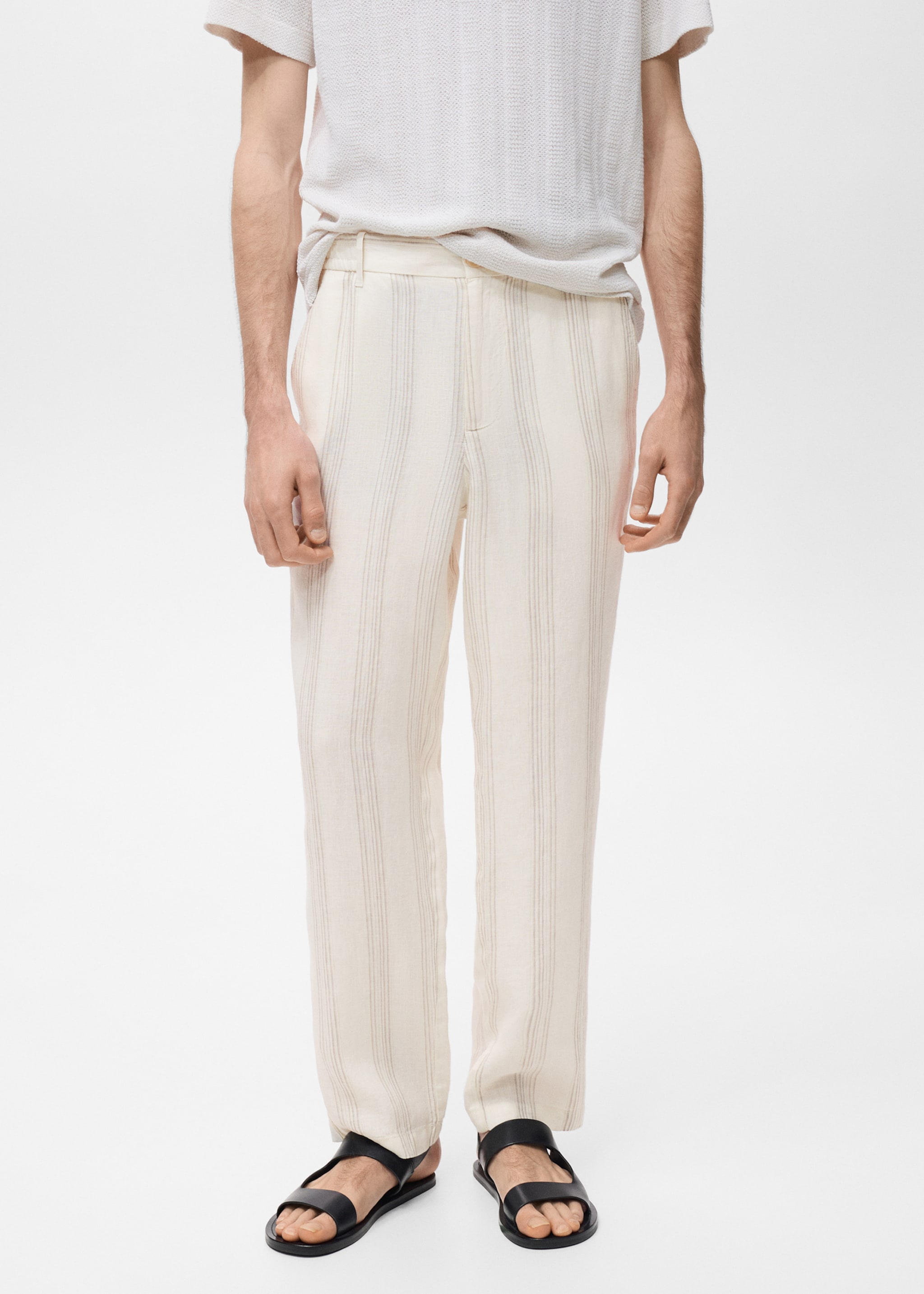 Pantalón 100% lino cintura elástica - Plano medio