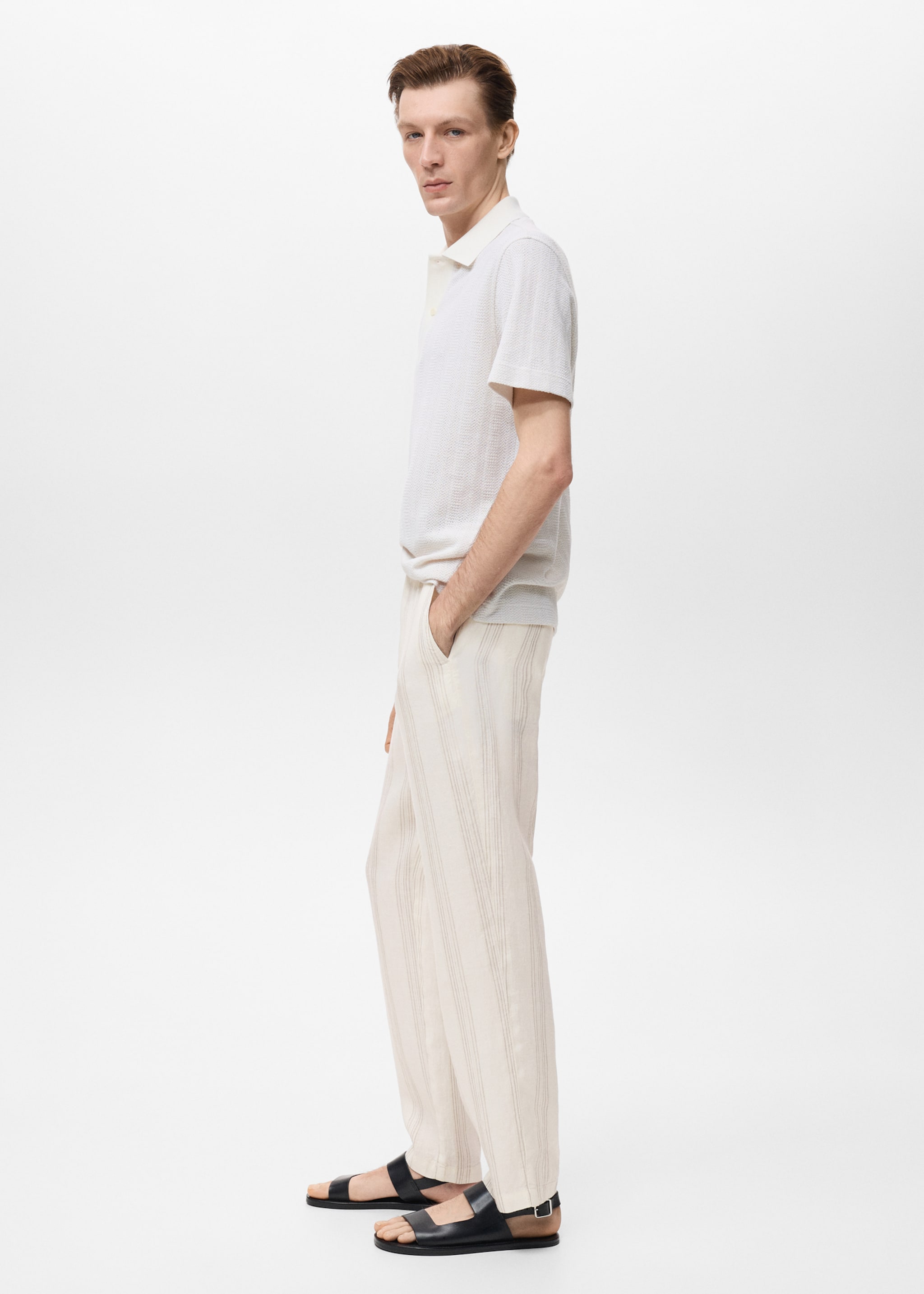 Pantalón 100% lino cintura elástica - Detalle del artículo 2