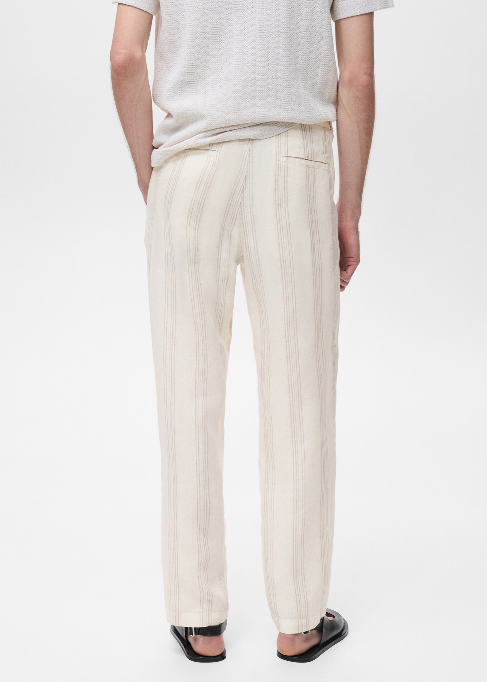 100% linen trousers with elastic waistband - Reverse of the article