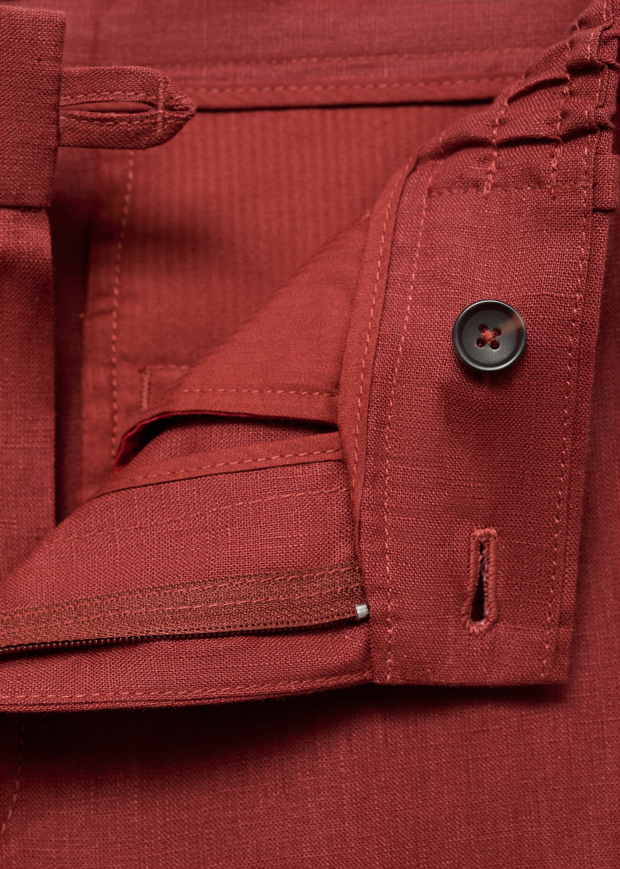 100% linen trousers with elastic waistband - Details of the article 0