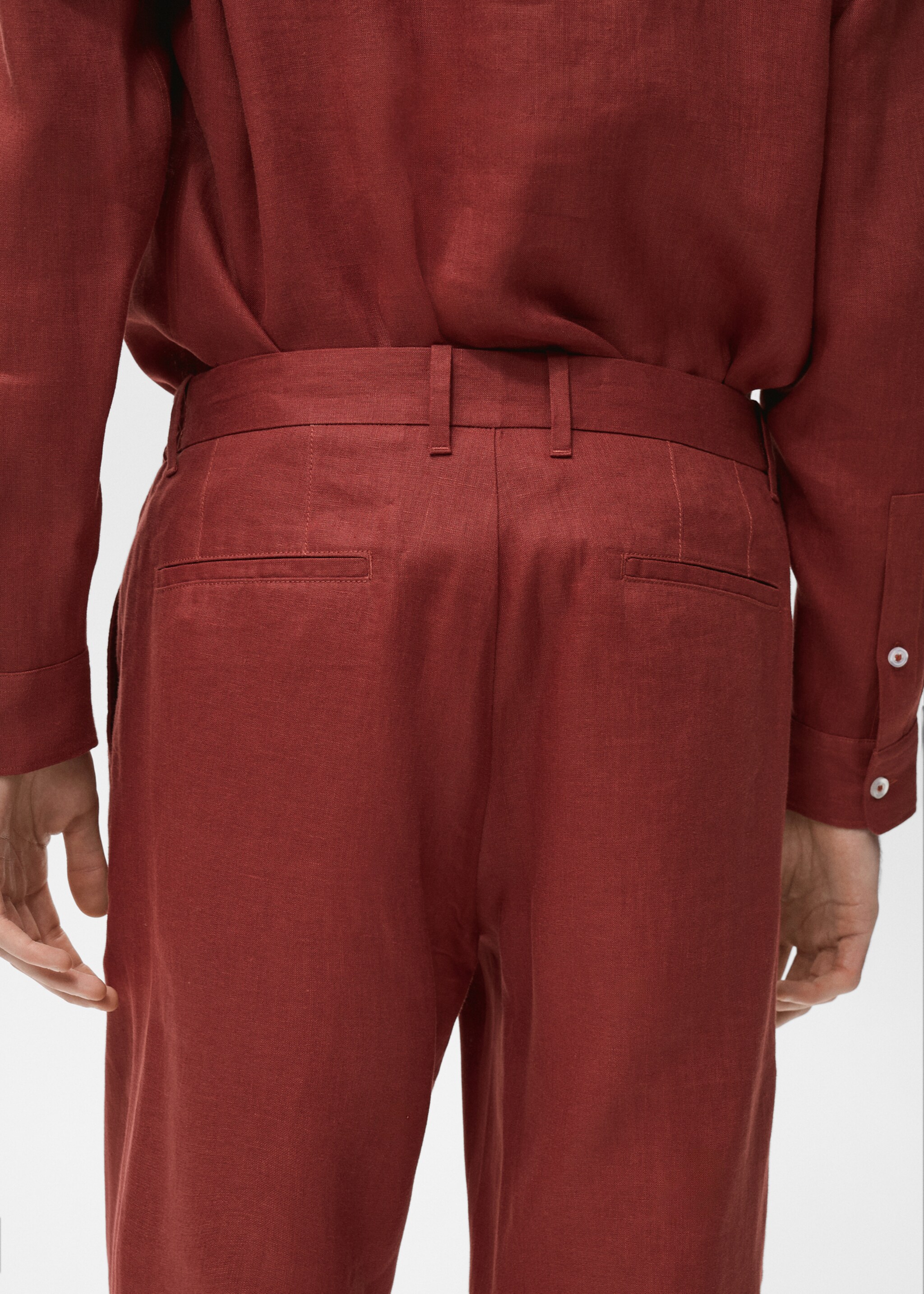 100% linen trousers with elastic waistband - Details of the article 6