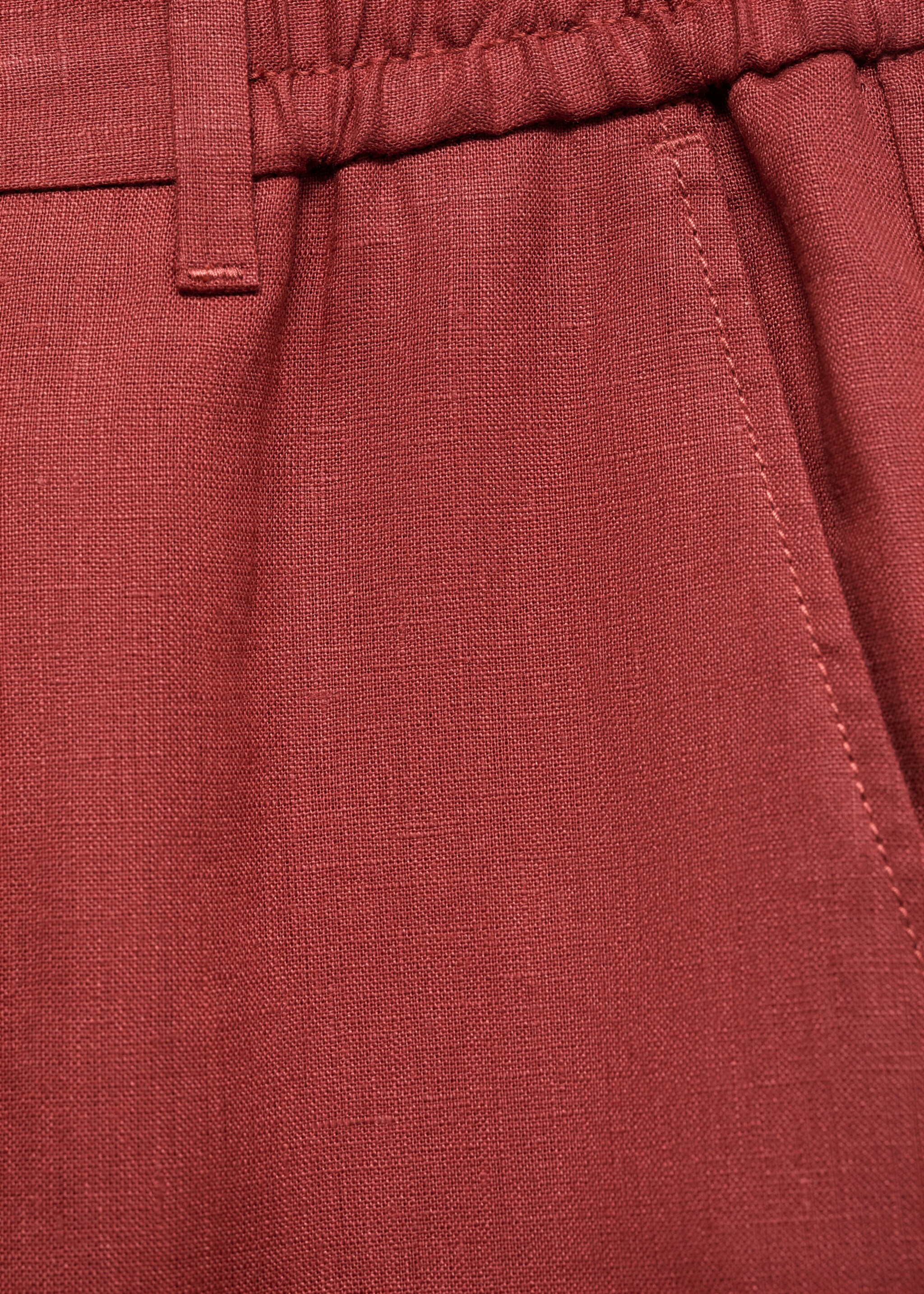 100% linen trousers with elastic waistband - Details of the article 8