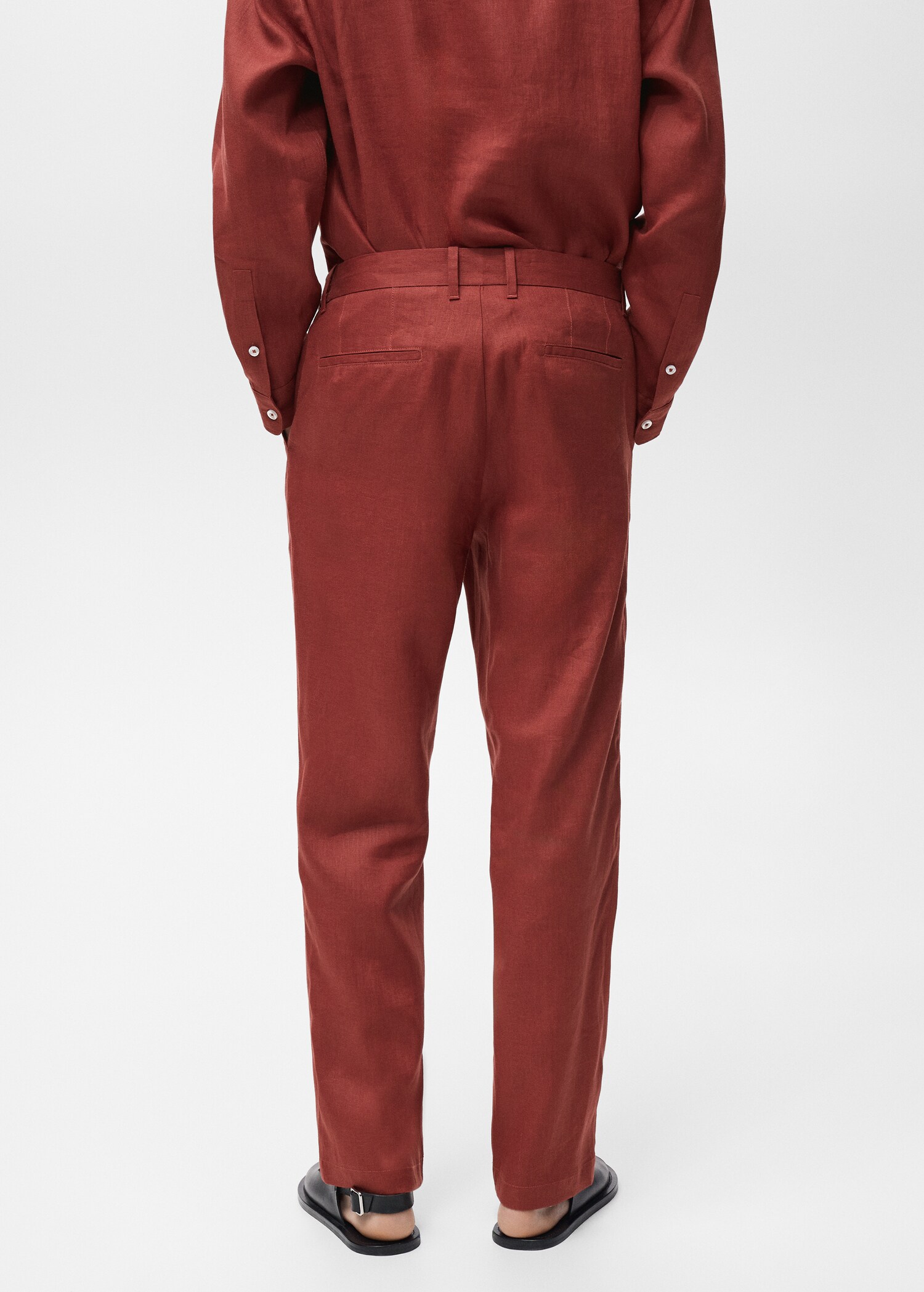 Pantalón 100% lino cintura elástica - Reverso del artículo
