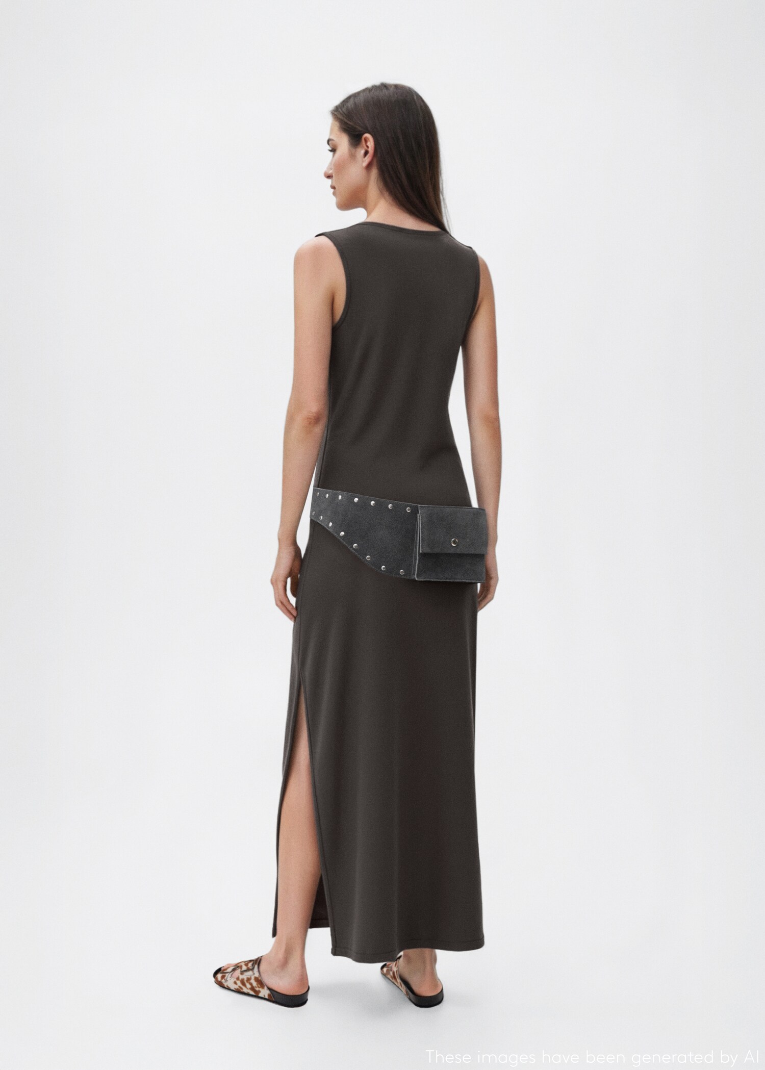 Vestido largo punto - Reverso del artículo