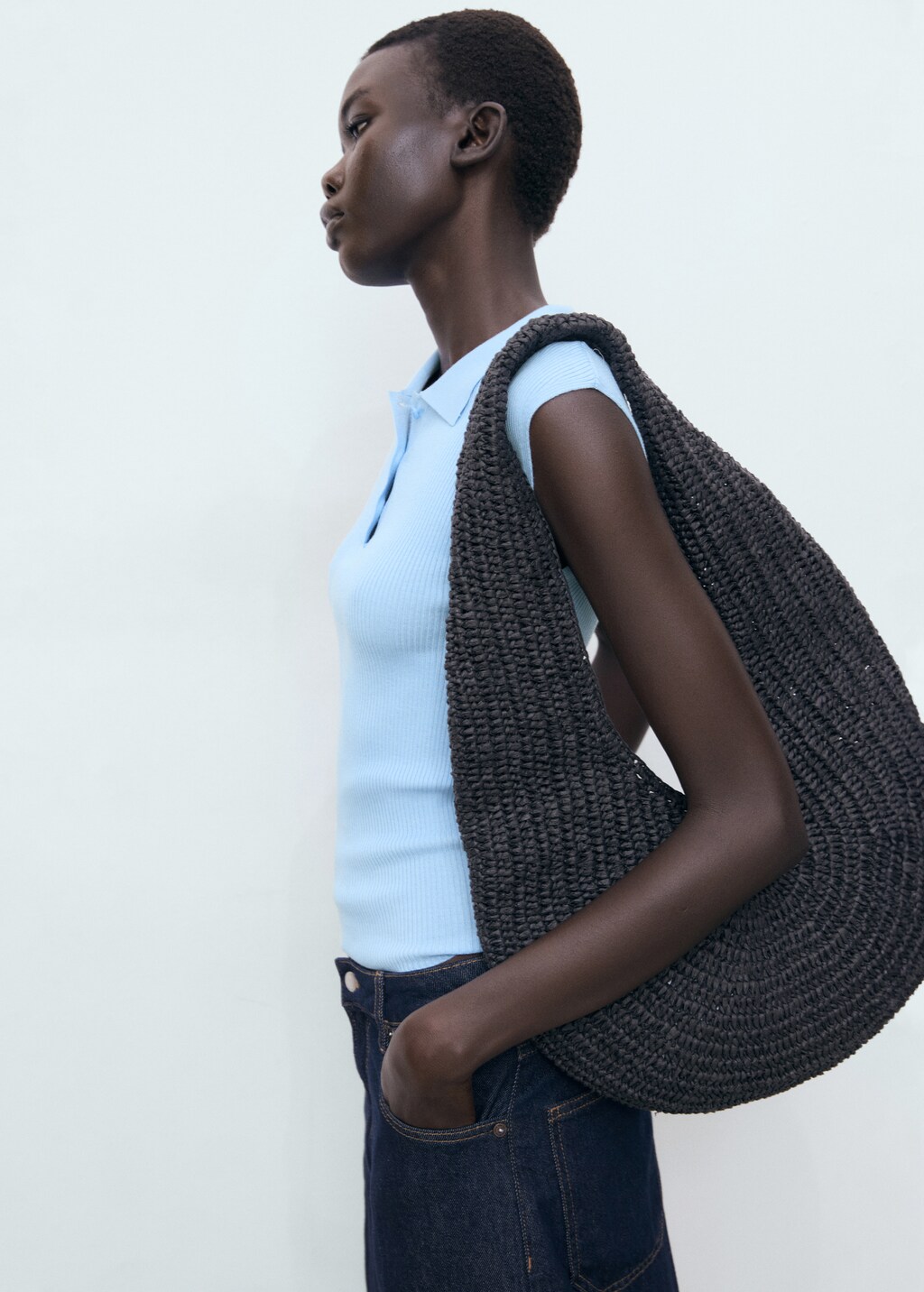 Mango Polo-neck knitted top