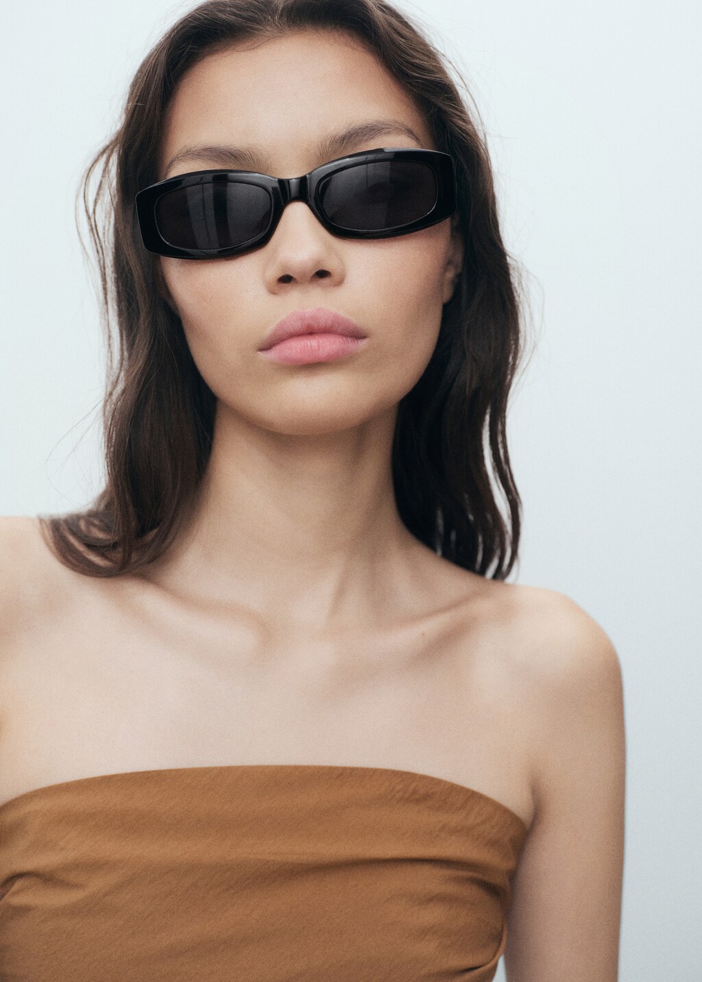 Mango Asymmetrical strapless top thumbnail