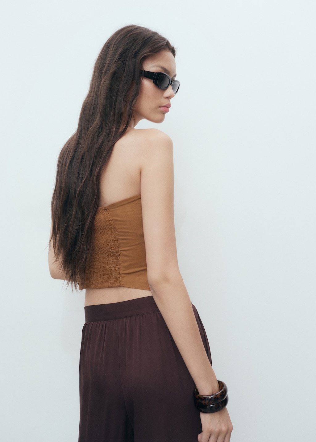 Asymmetrical strapless top
