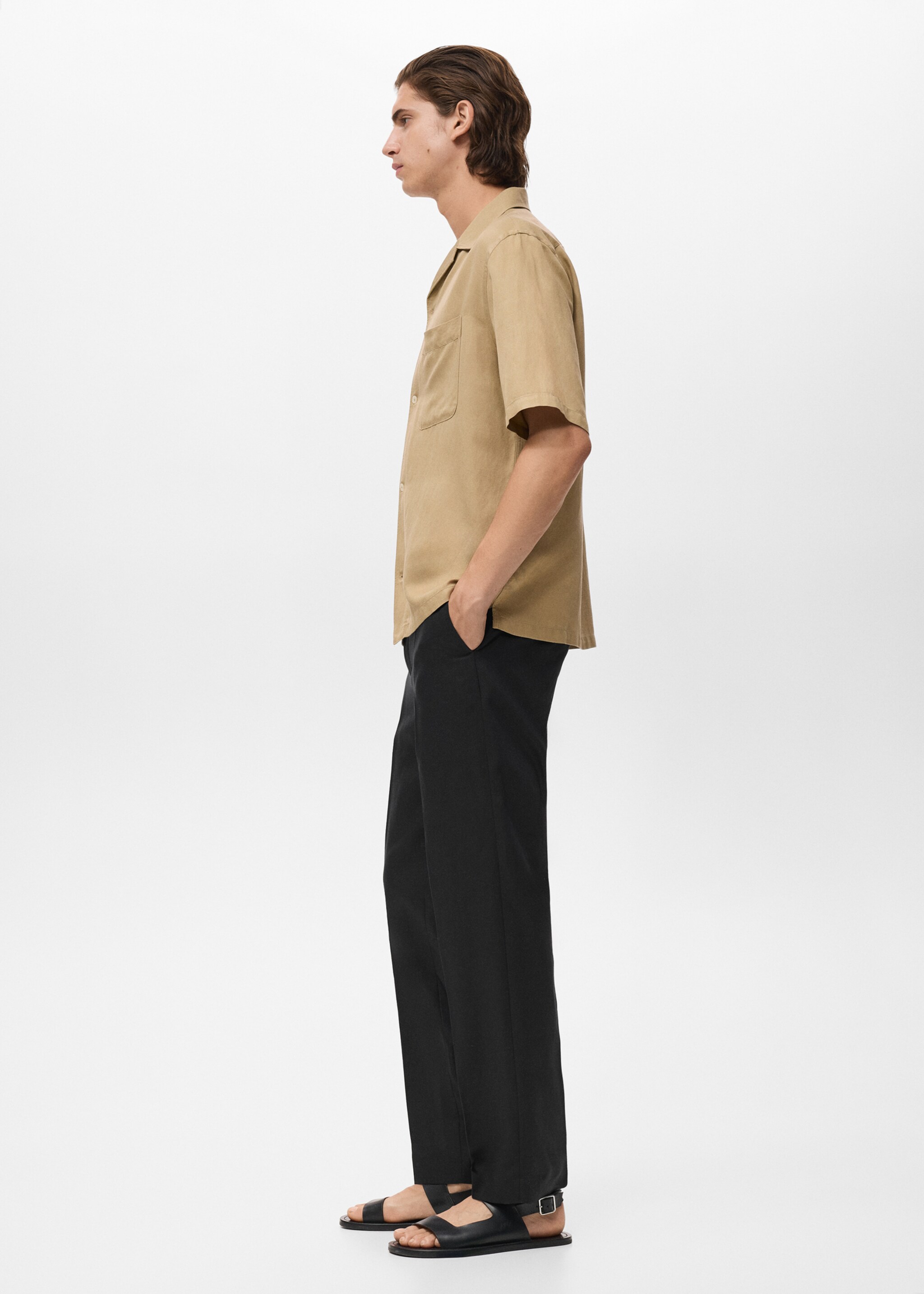 Straight-leg trousers in a linen and lyocell blend - Details of the article 2