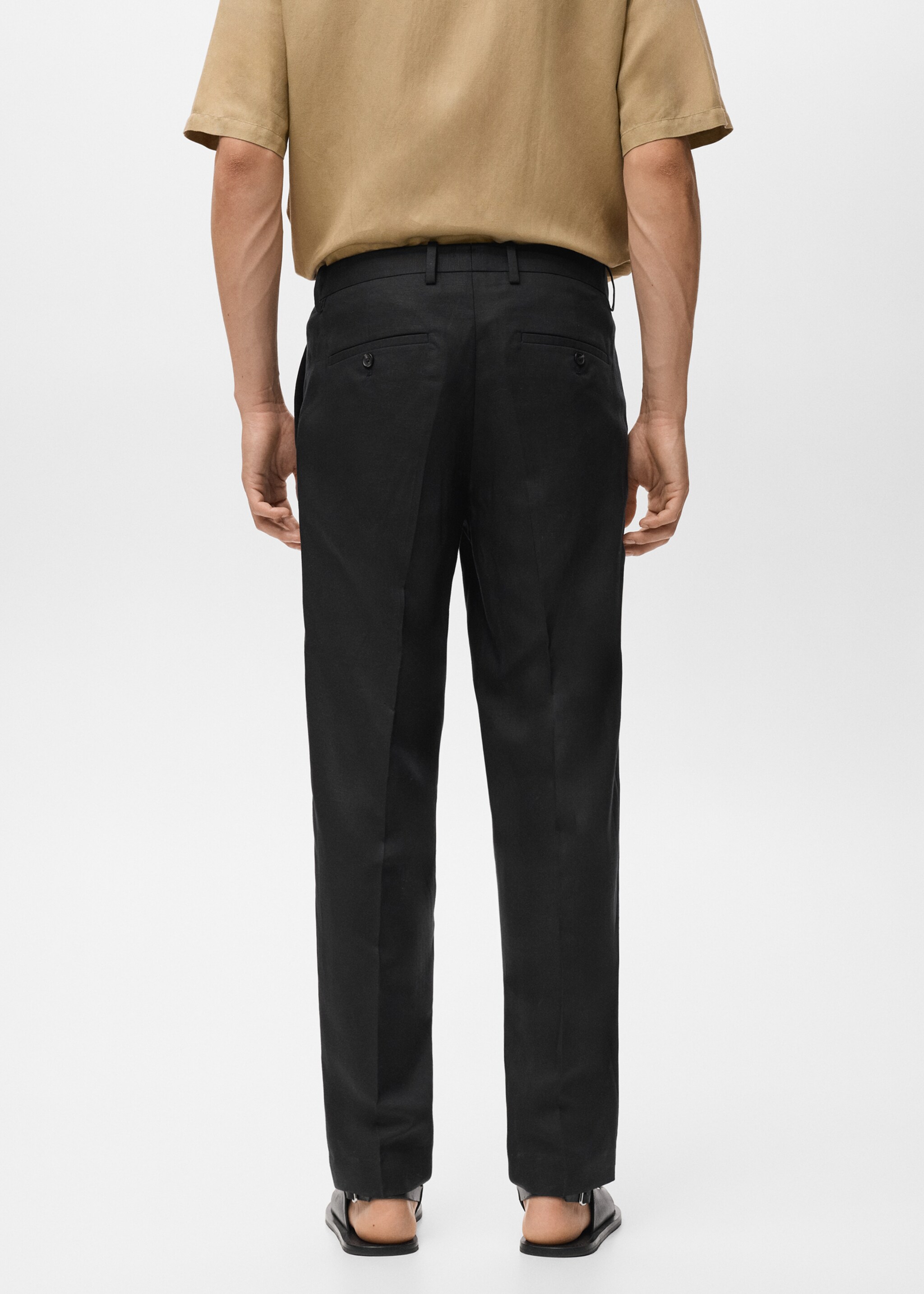 Straight-leg trousers in a linen and lyocell blend - Reverse of the article